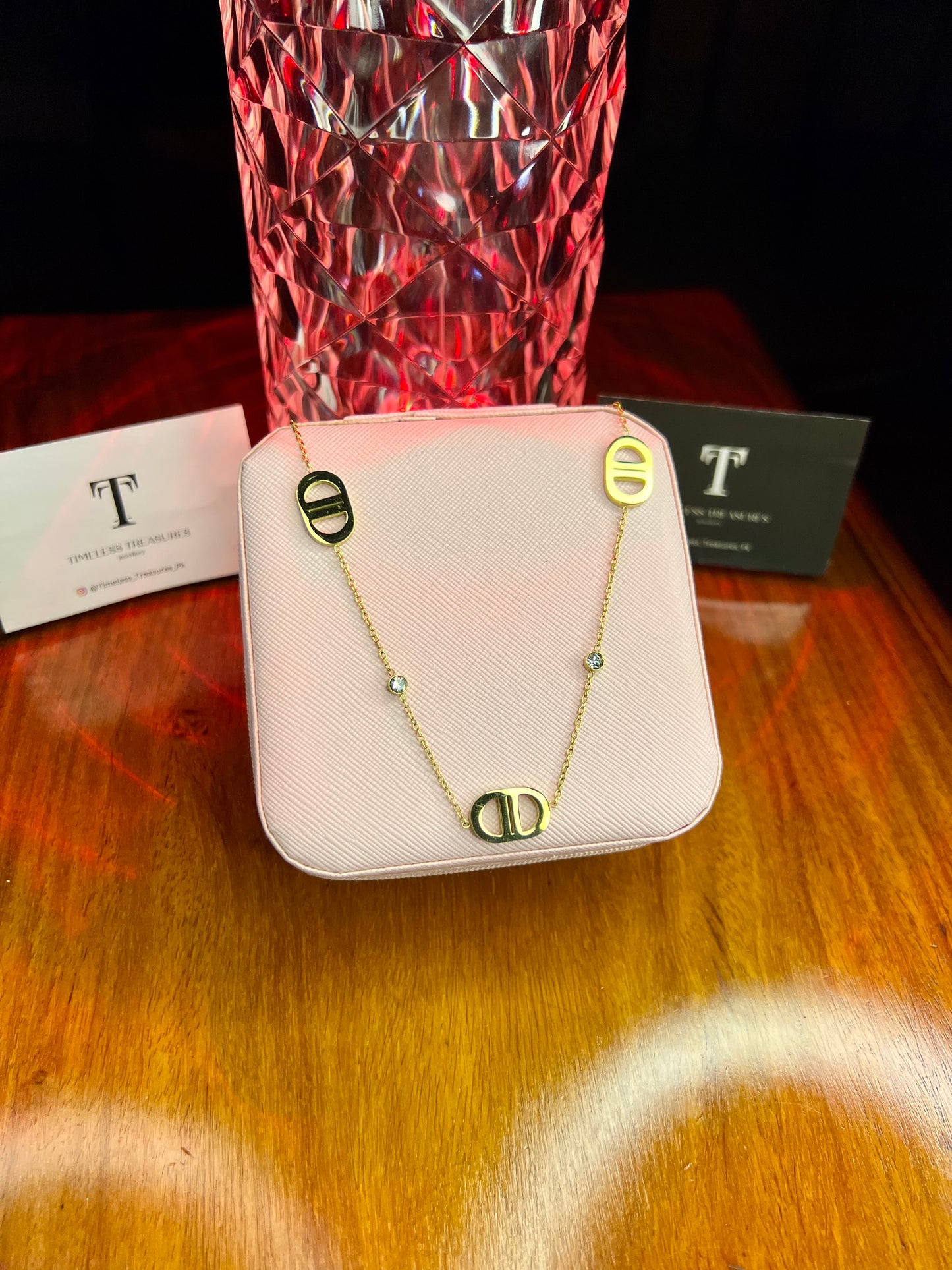 Premium Quality Stainless Steel 18k Gold Dior Necklace