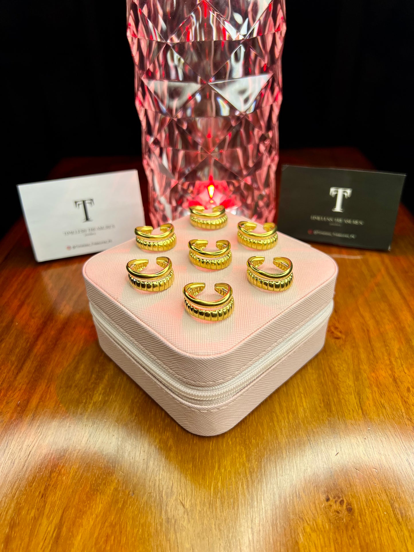 Premium Quality Stainless Steel 18k Luxury Adjustable Ring