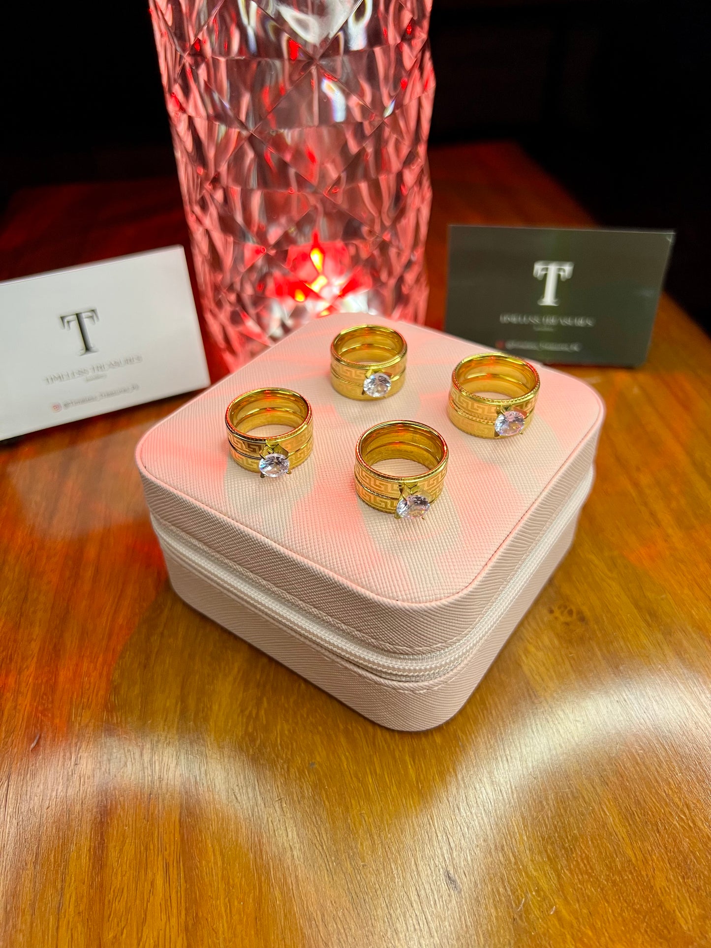 Premium Quality Stainless Steel 18k Versace Double Ring