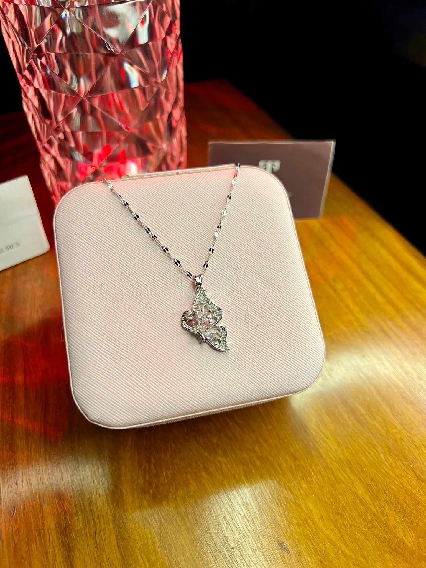 Premium Quality Pink Fairy Silver Chain Necklace