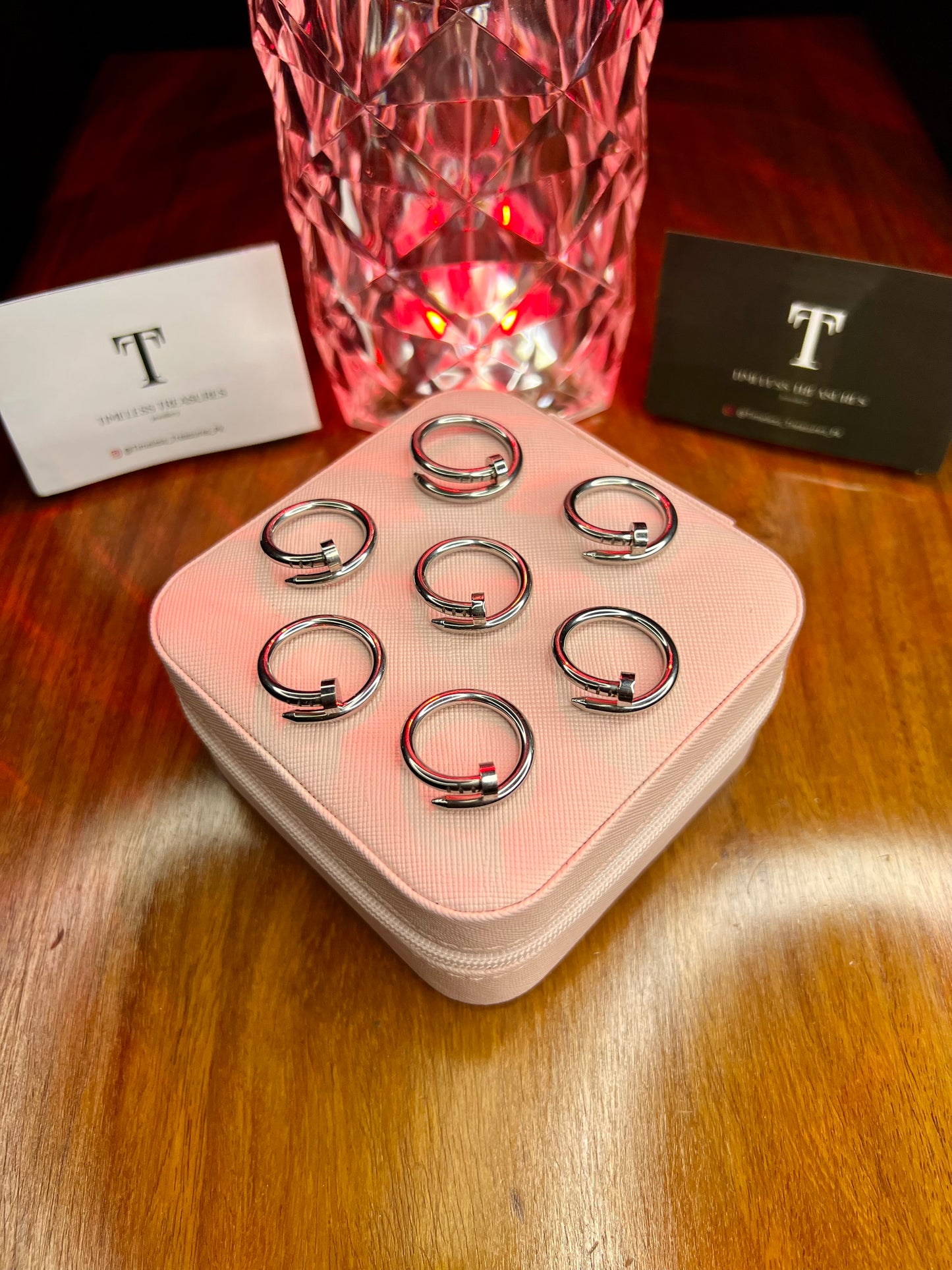 Premium Quality Stainless Steel 18k Silver Nail Ring