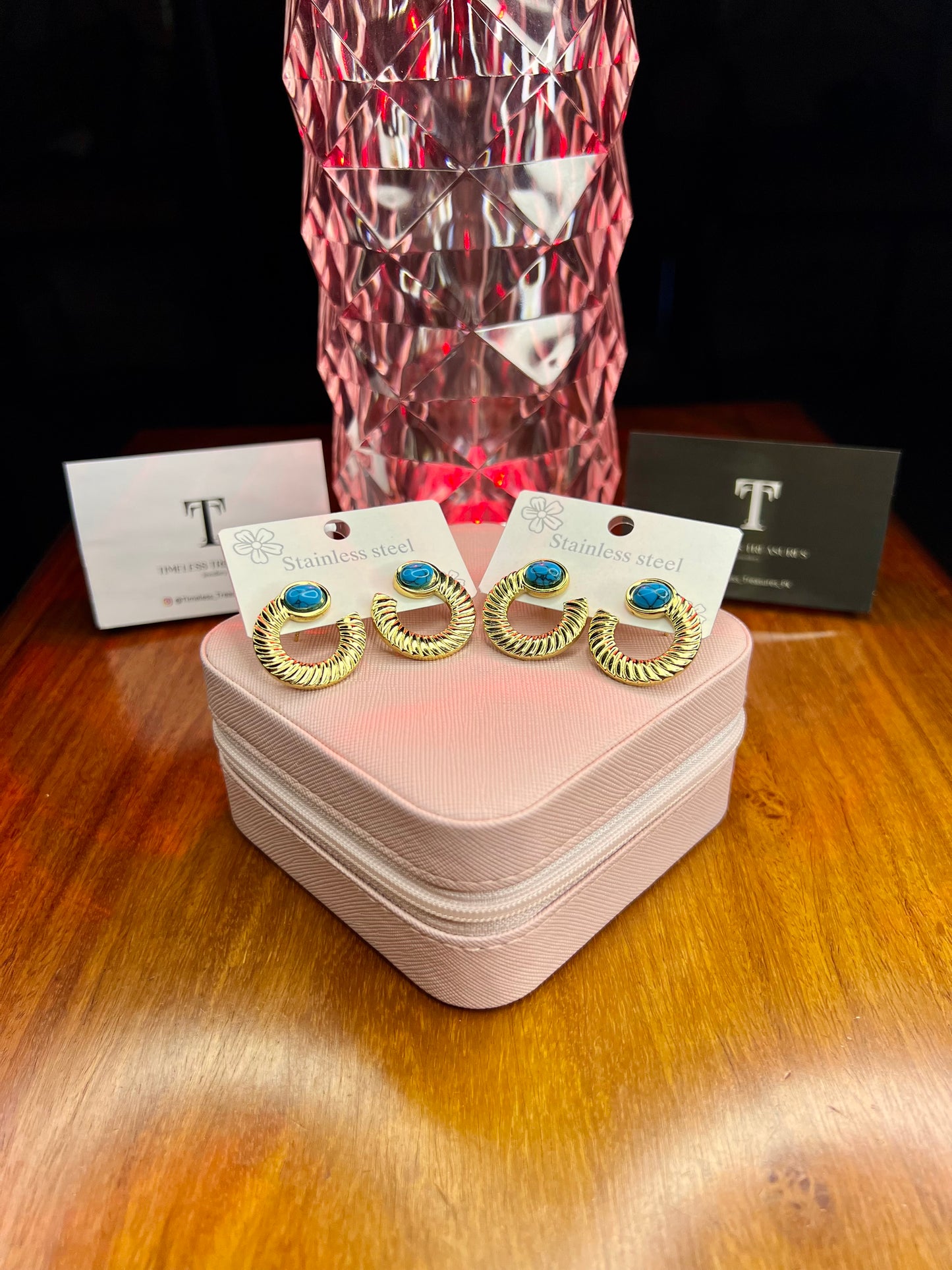 Premium Quality Stainless Steel 18k Feroza Earrings