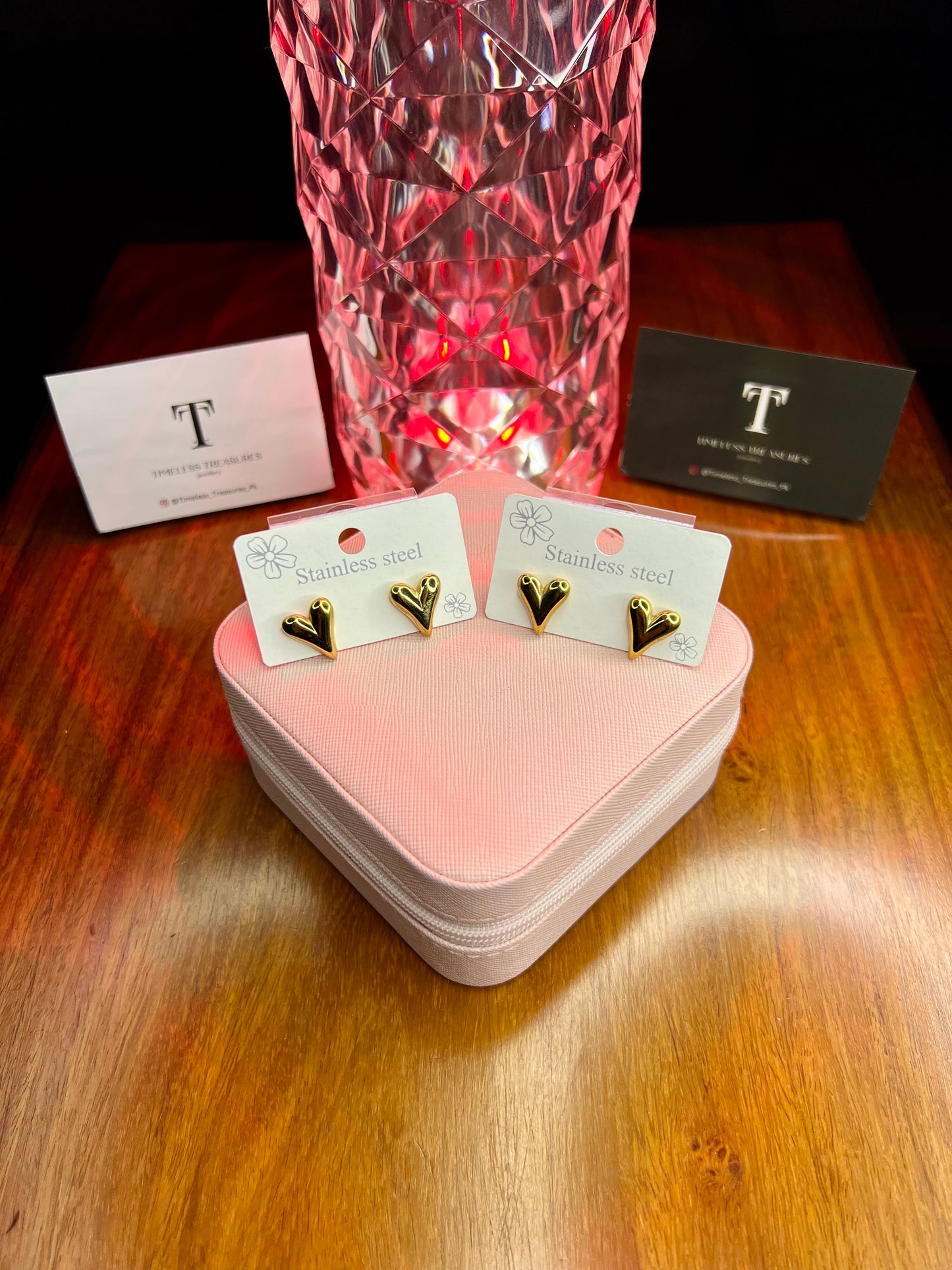 Premium Quality Stainless Steel 18k Gold Heart Earrings