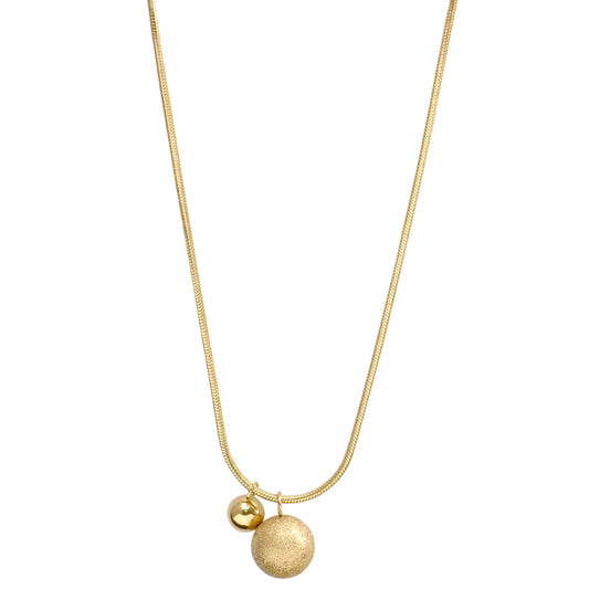 Premium Quality Stainless Steel 18k Shimmered Ball Gold Necklace