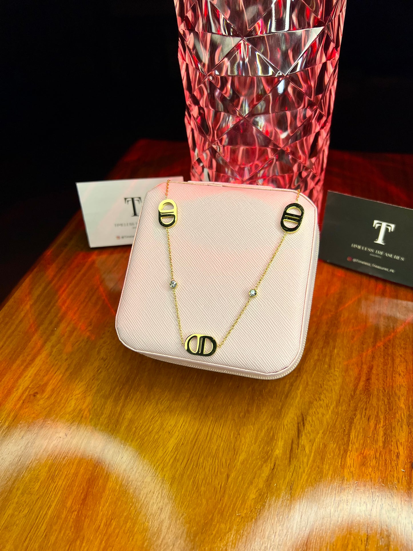 Premium Quality Stainless Steel 18k Gold Dior Necklace