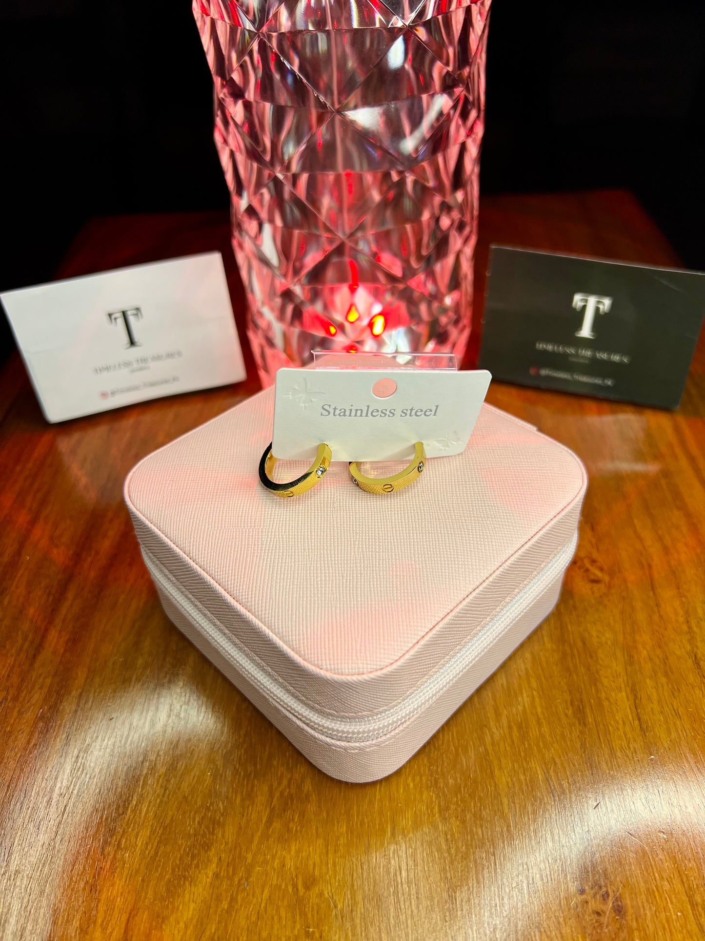 Premium Quality Stainless Steel 18k Cartier Stone Luxury Hoops