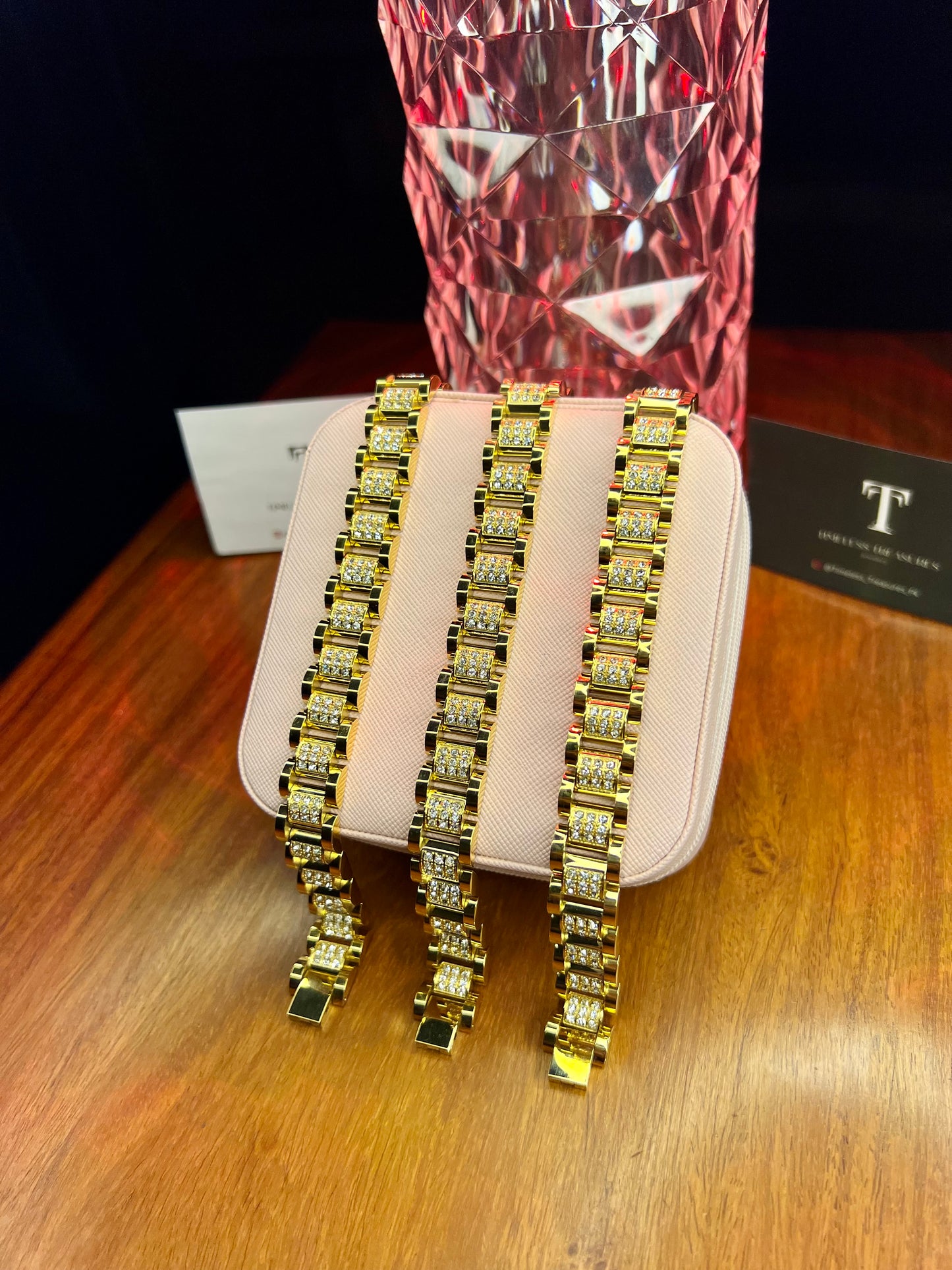 Premium Quality Stainless Steel 18k Multi Zircon Studded Luxury Bracelet