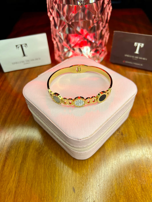 Premium Quality Stainless Steel 18k 3 Motifs Luxury Handcuff