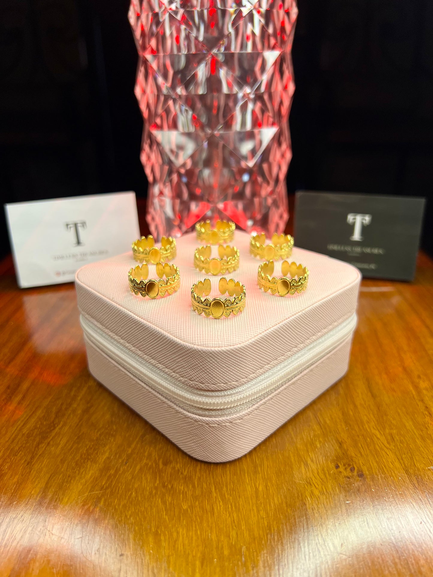 Premium Quality Stainless Steel 18k Crown Gold Ring