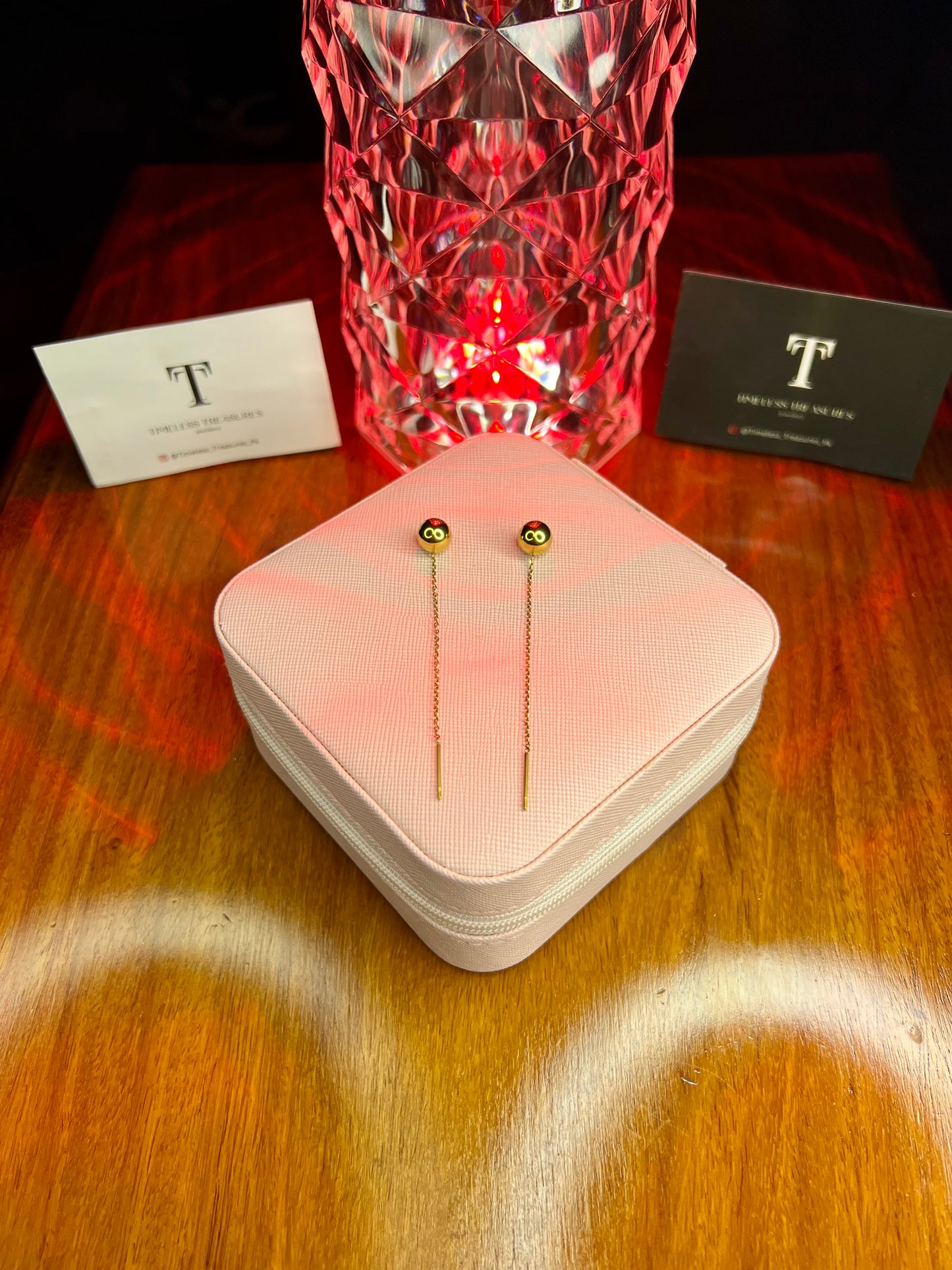 Premium Quality Stainless Steel 18k Gold Ball Drop Earrings