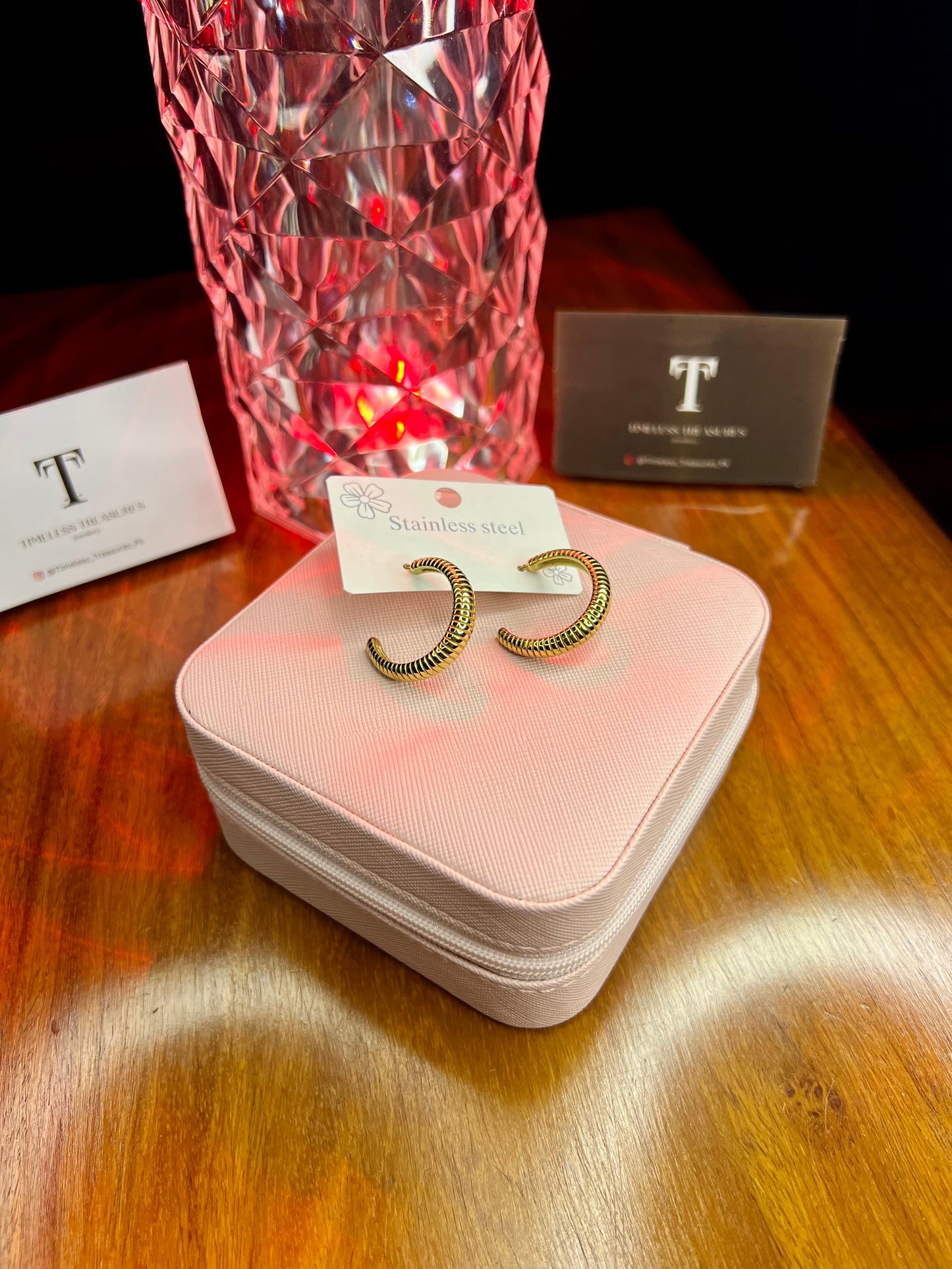 Premium Quality Stainless Steel 18k Large Size Gold Hoops