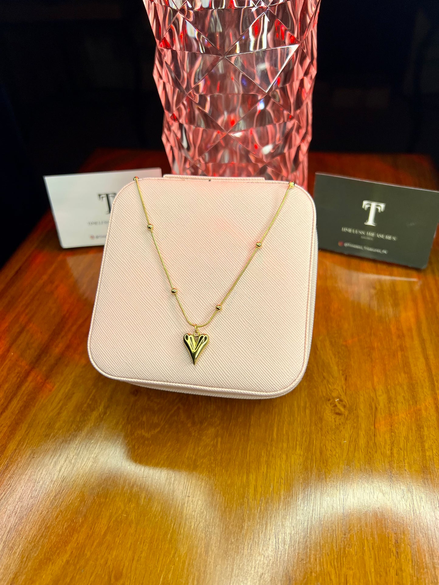 Premium Quality Stainless Steel 18k Golden Heart Necklace