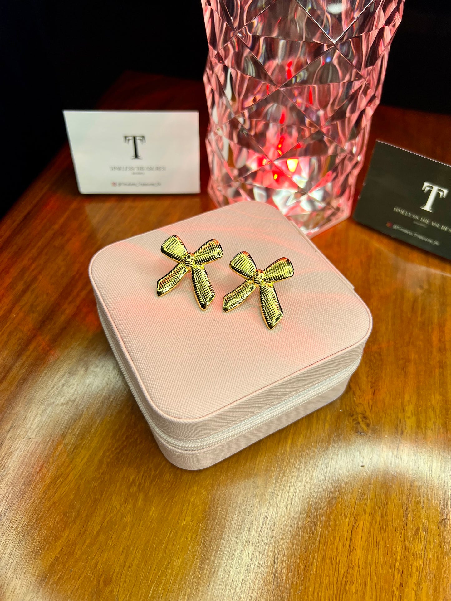 Premium Quality Stainless Steel 18k Large Bow EarStuds