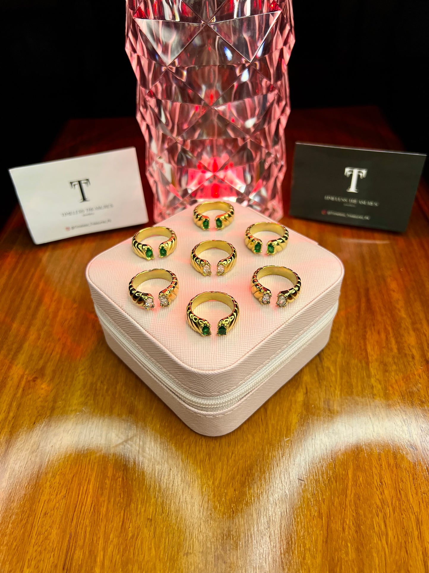 Premium Quality Stainless Steel 18k Starlight Stone Ring