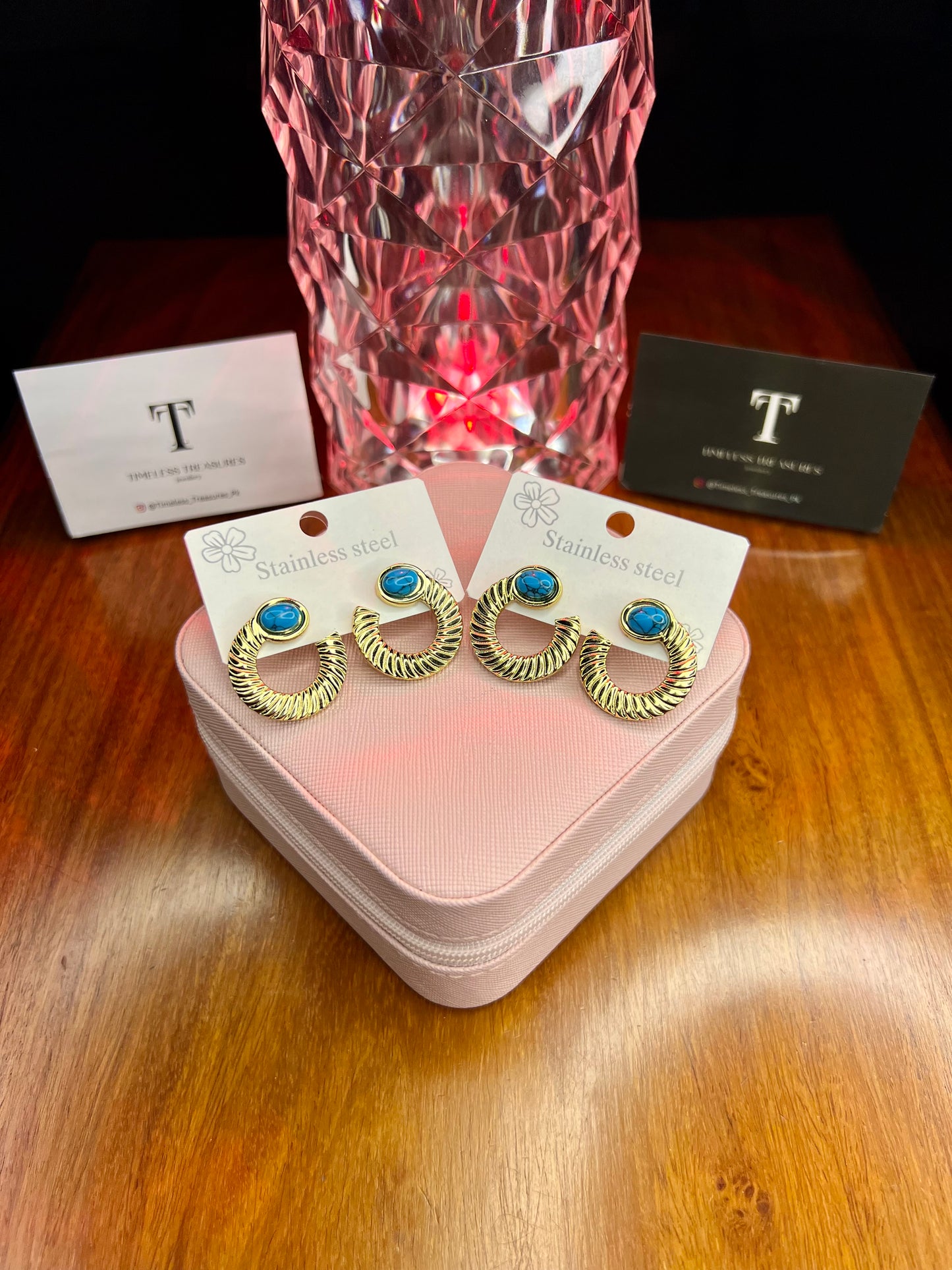 Premium Quality Stainless Steel 18k Feroza Earrings