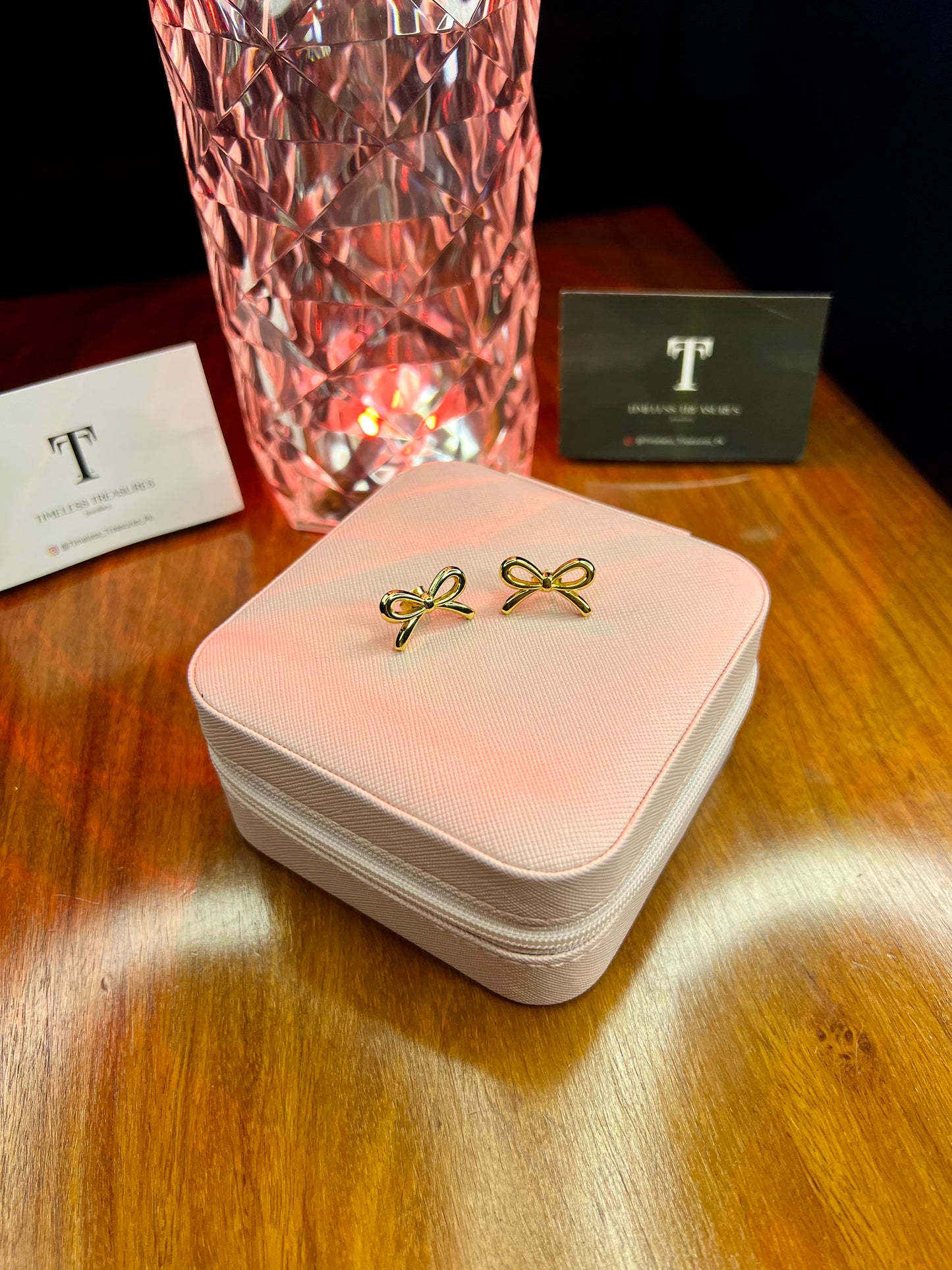 Premium Quality Stainless Steel 18k Bow Earrings