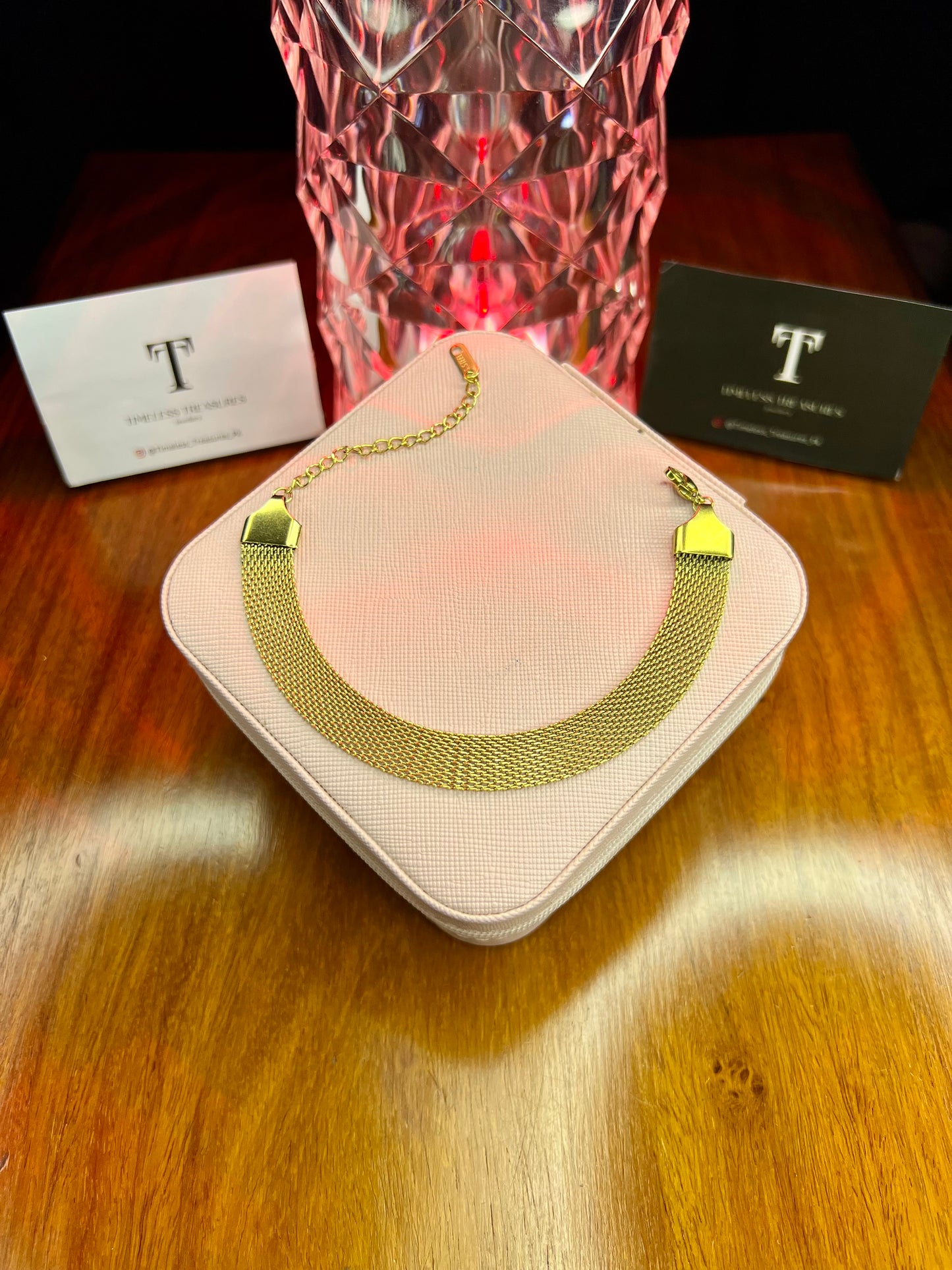 Premium Quality Stainless Steel 18k Mesh Bracelet Sleek n Wide Edition