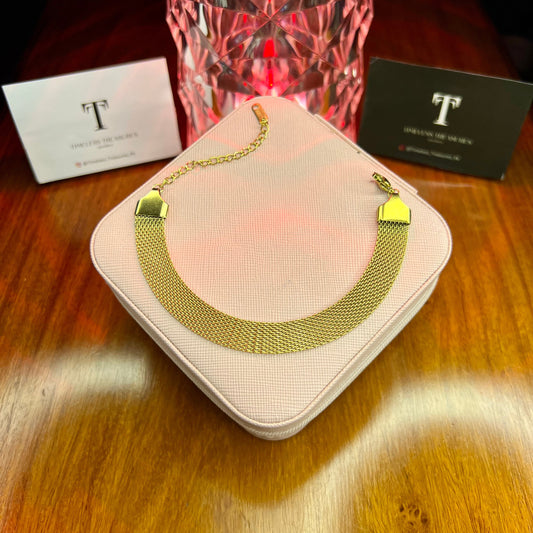 Premium Quality Stainless Steel 18k Mesh Bracelet Sleek n Wide Edition