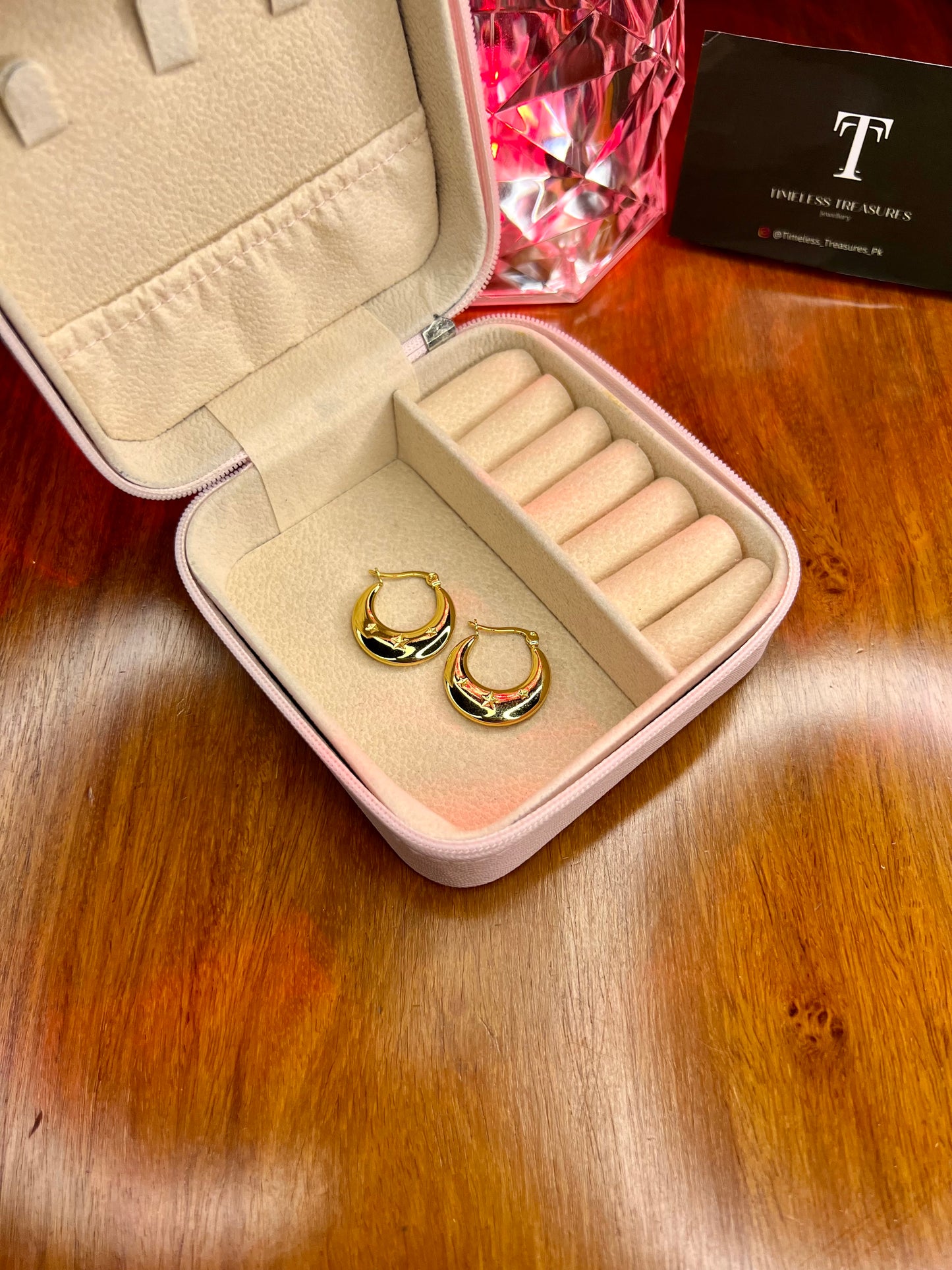 Premium Quality Stainless Steel 18k Star Design Luxury Gold Hoops