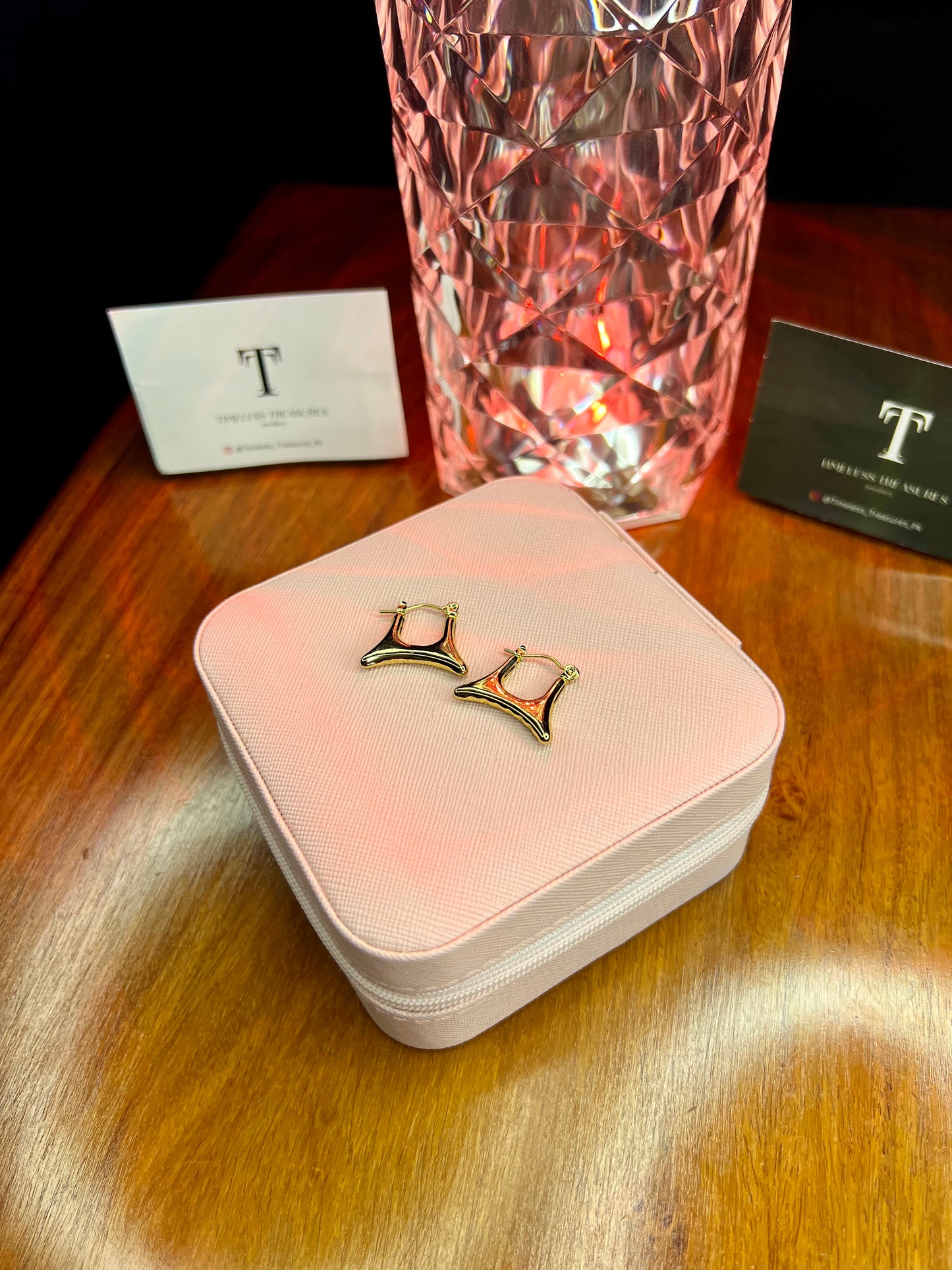 Premium Quality Stainless Steel 18k Square Gold Earrings