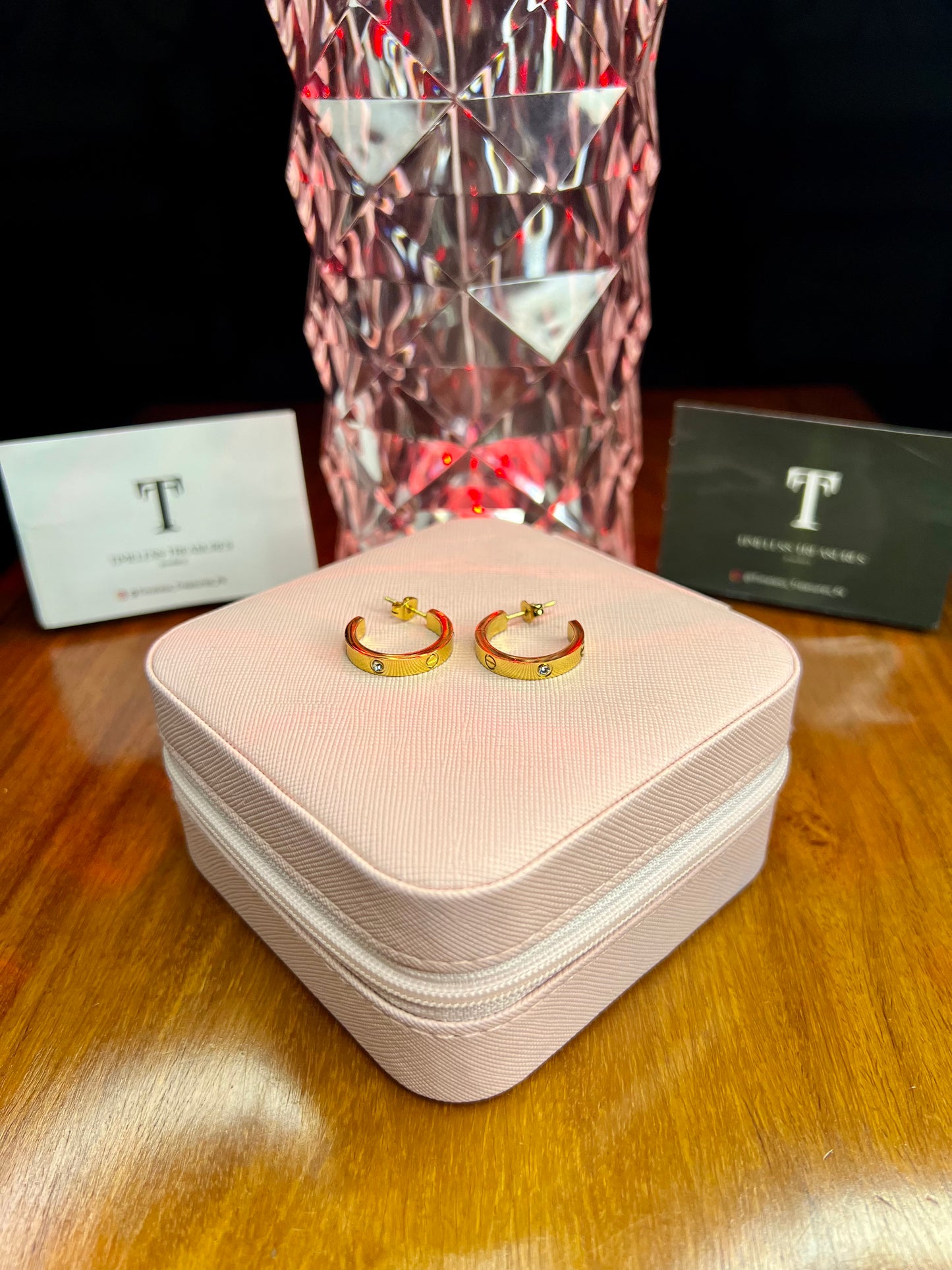 Premium Quality Stainless Steel 18k Cartier Stone Luxury Hoops