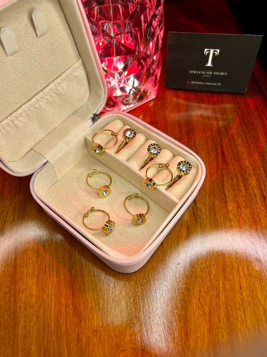 Premium Quality Stainless Steel 18k Roman Stone Ring