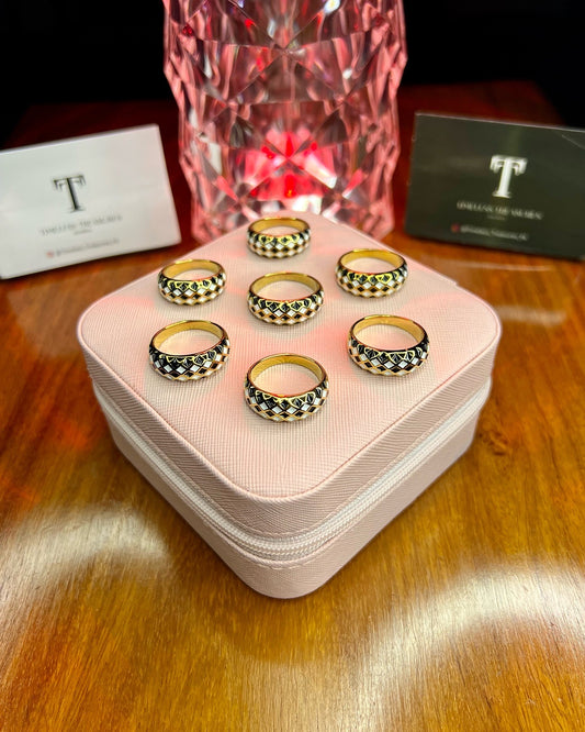 Premium Quality Stainless Steel 18k Check Ring
