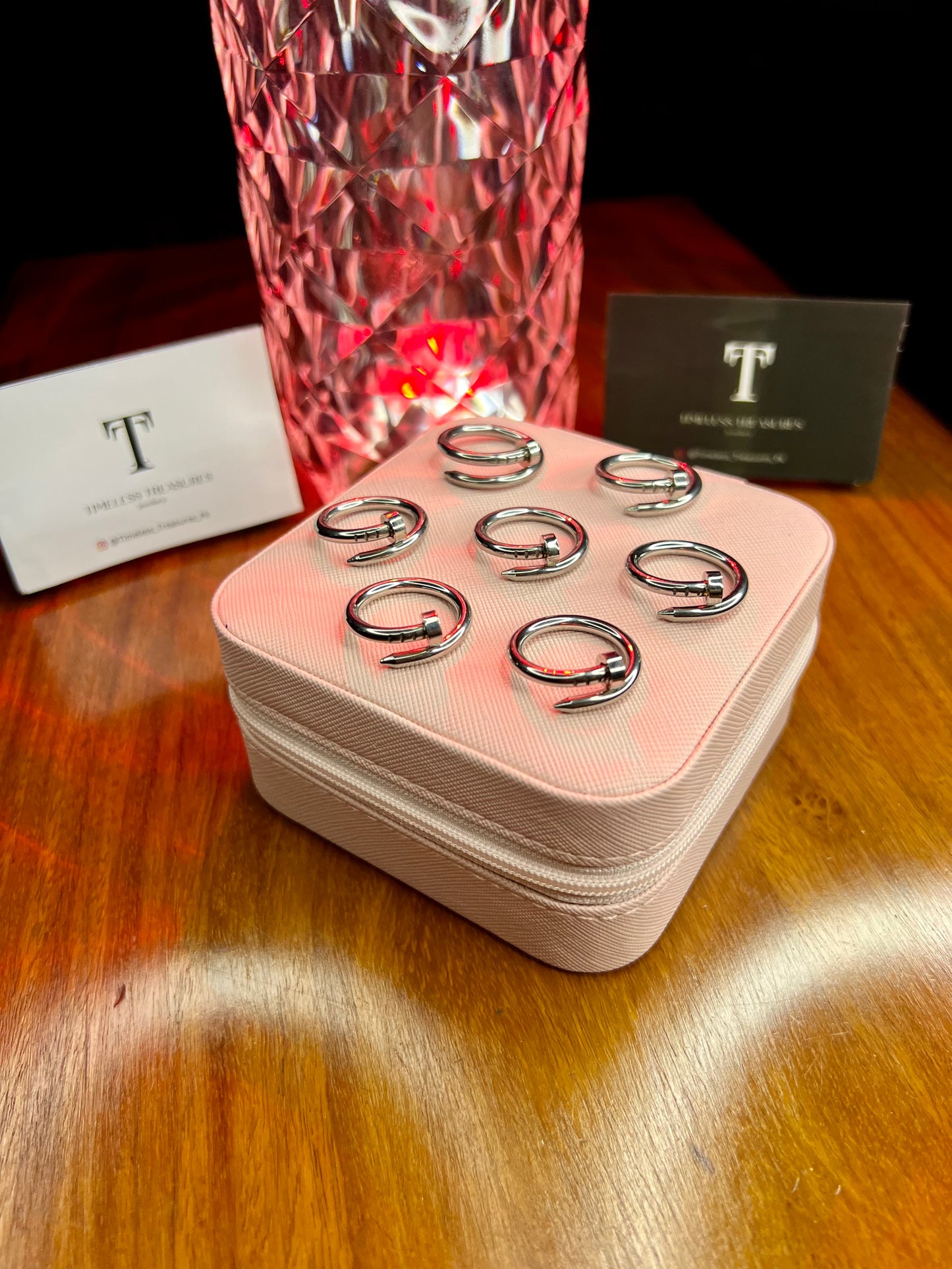 Premium Quality Stainless Steel 18k Silver Nail Ring