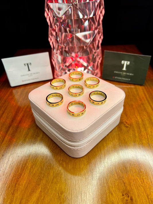 Premium Quality Stainless Steel 18k Roman Stone Ring