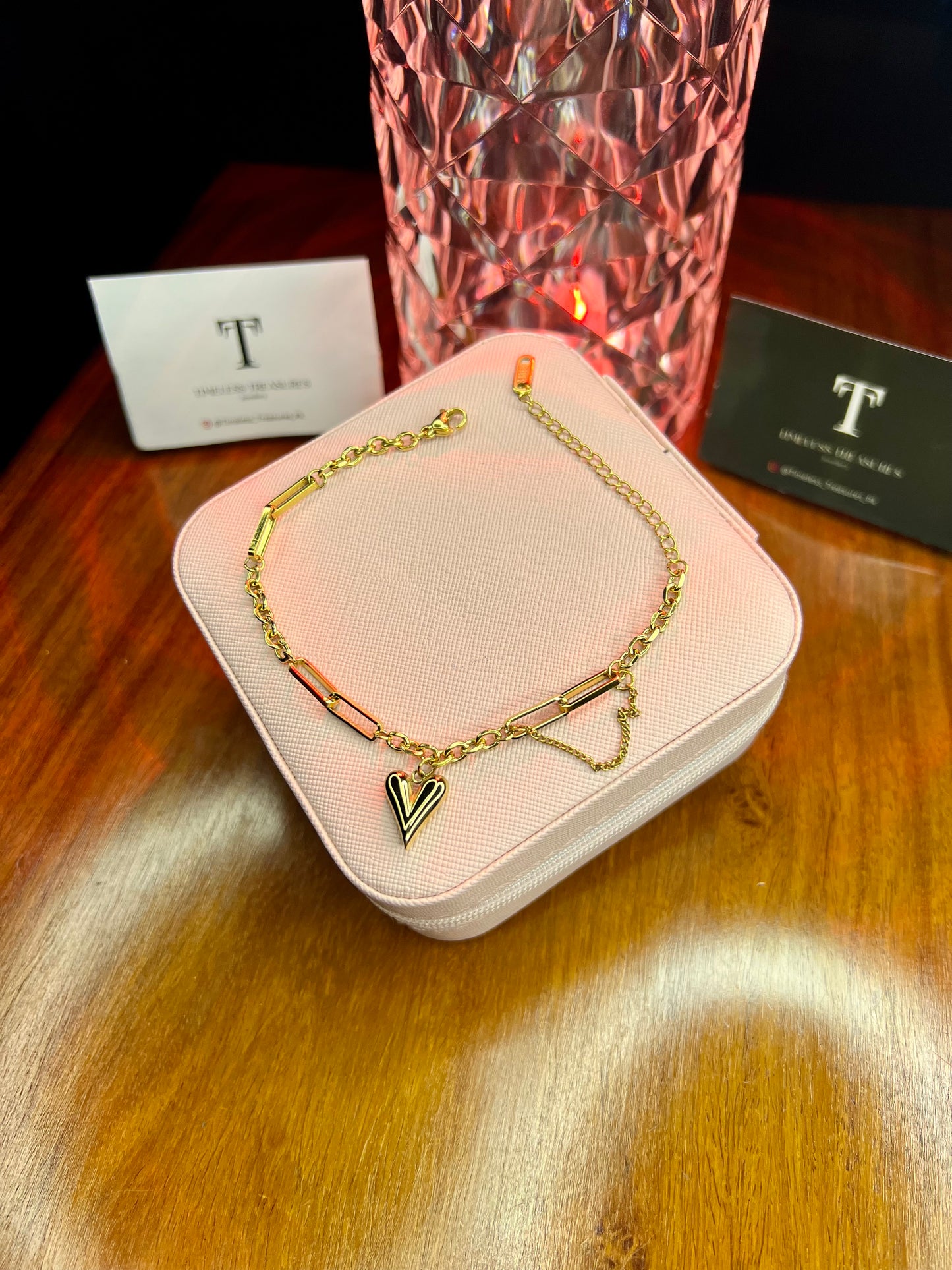 Premium Quality Stainless Steel 18k Golden Heart Bracelet