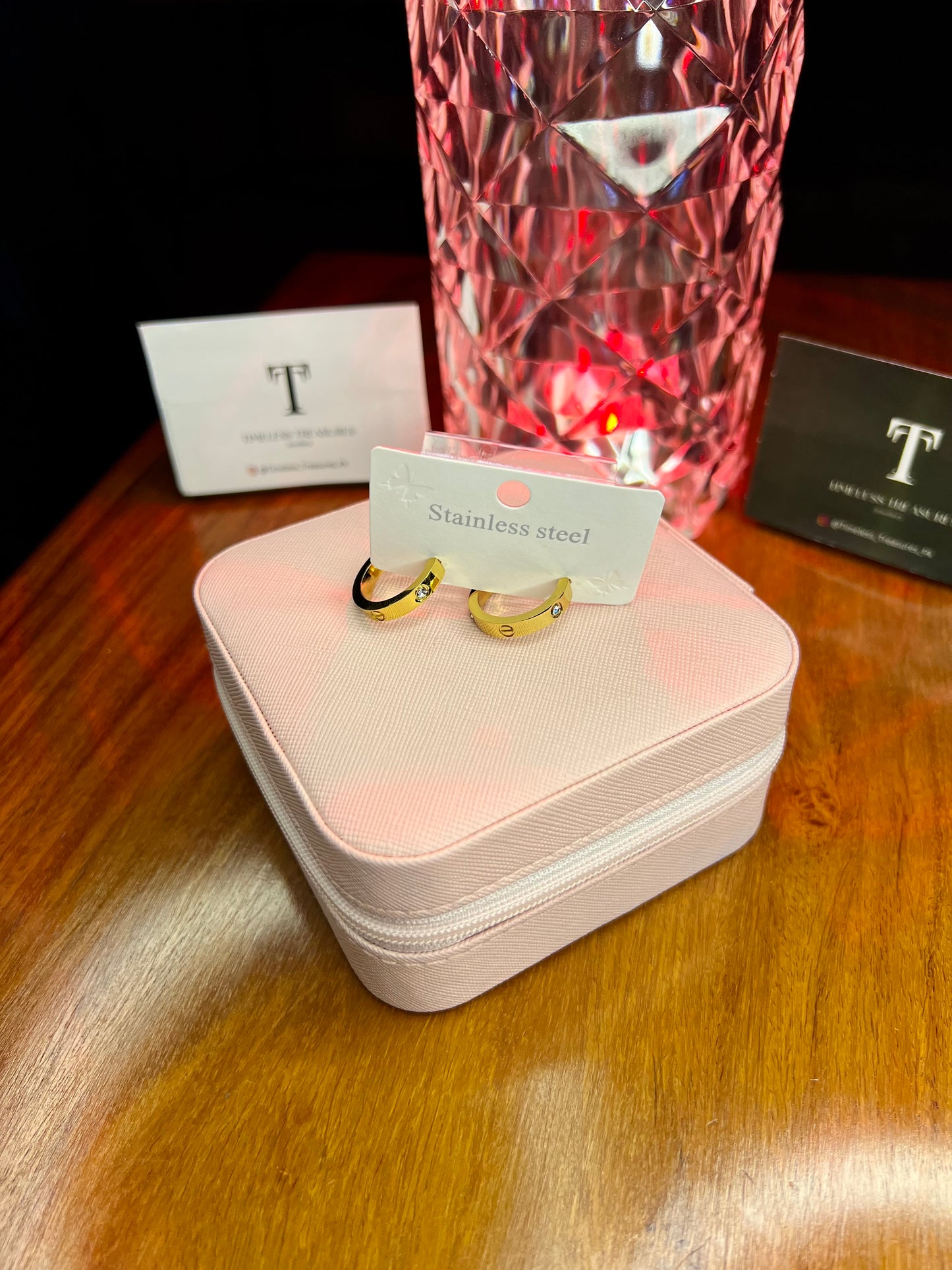 Premium Quality Stainless Steel 18k Cartier Stone Luxury Hoops