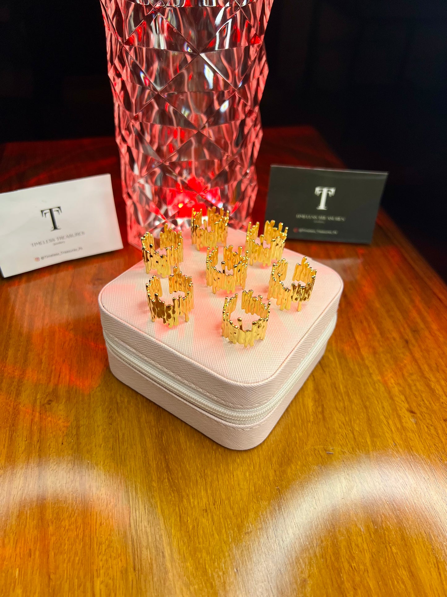 Premium Quality Stainless Steel 18k Auric Wave Gold Ring