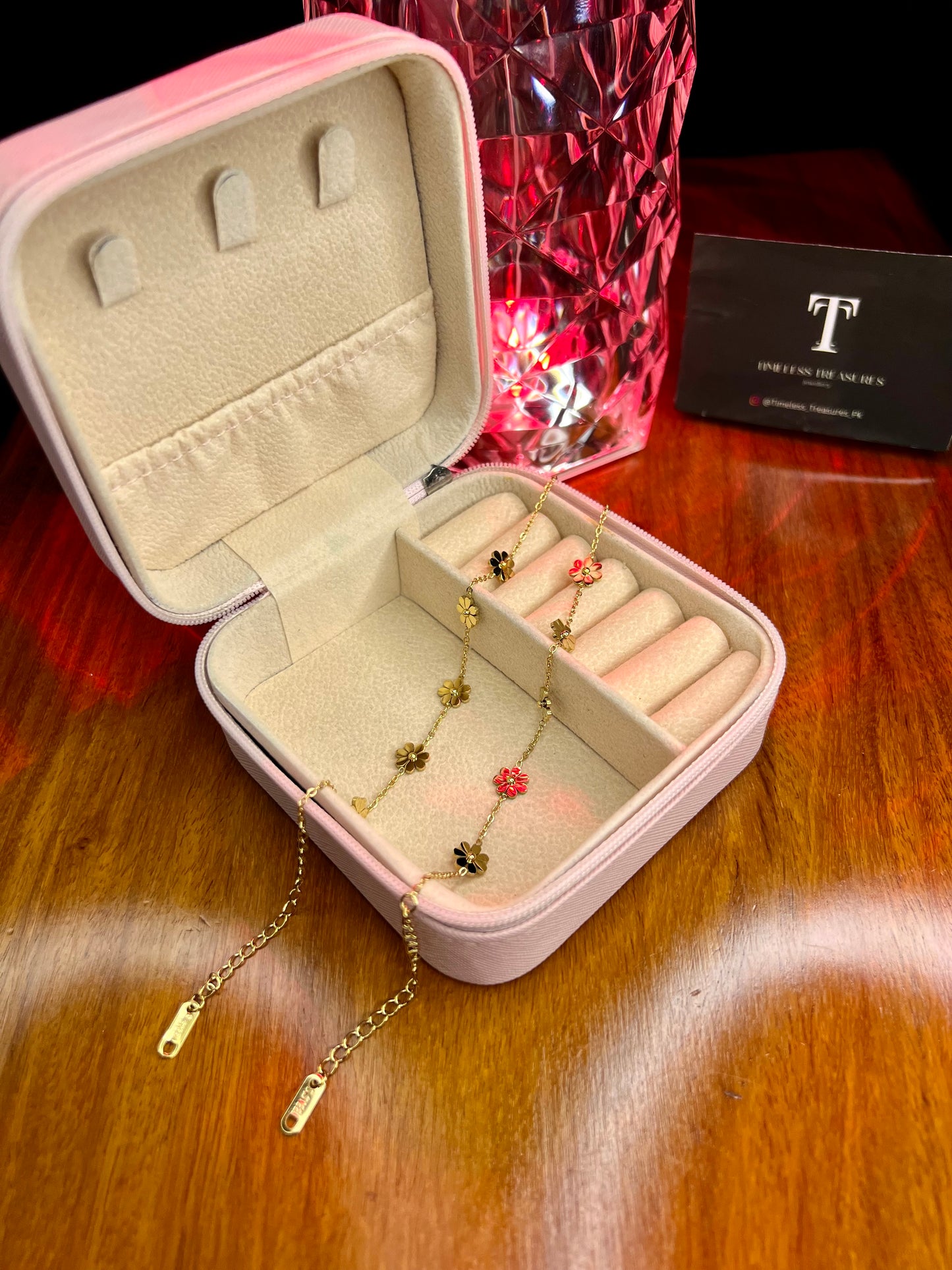 Premium Quality Stainless Steel 18k Blossom Chain Bracelet