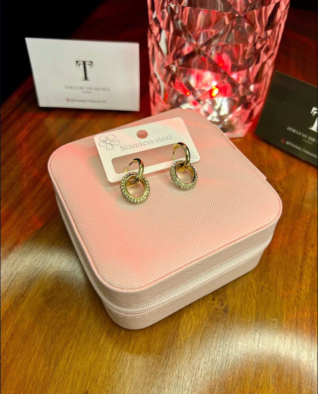 Premium Quality Stainless Steel 18k Aurora Duo Hoops