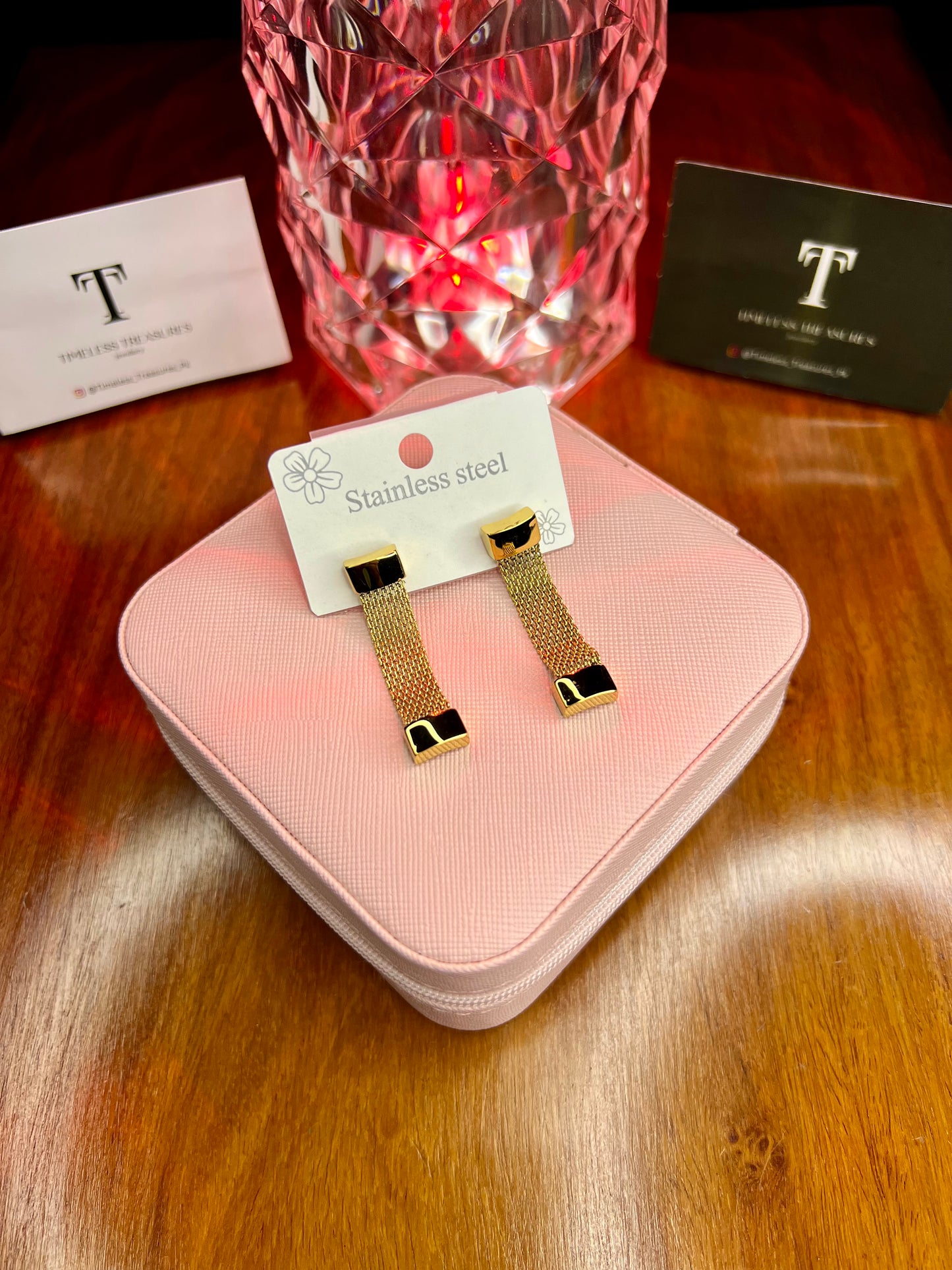 Premium Quality Stainless Steel 18k Mesh Earrings