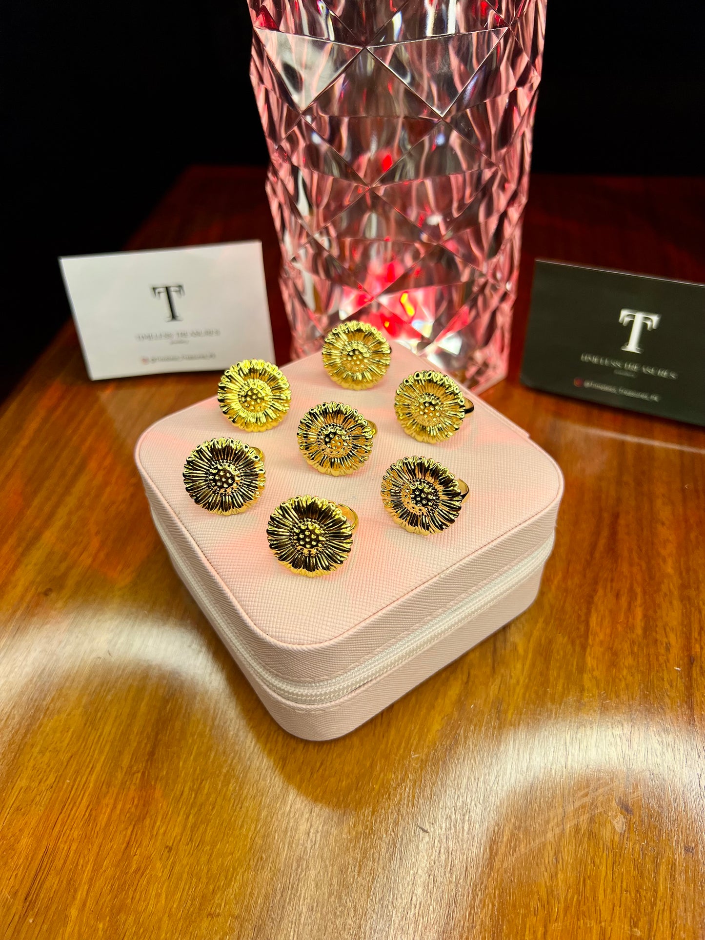 Premium Quality Stainless Steel 18k Sun Gold Ring