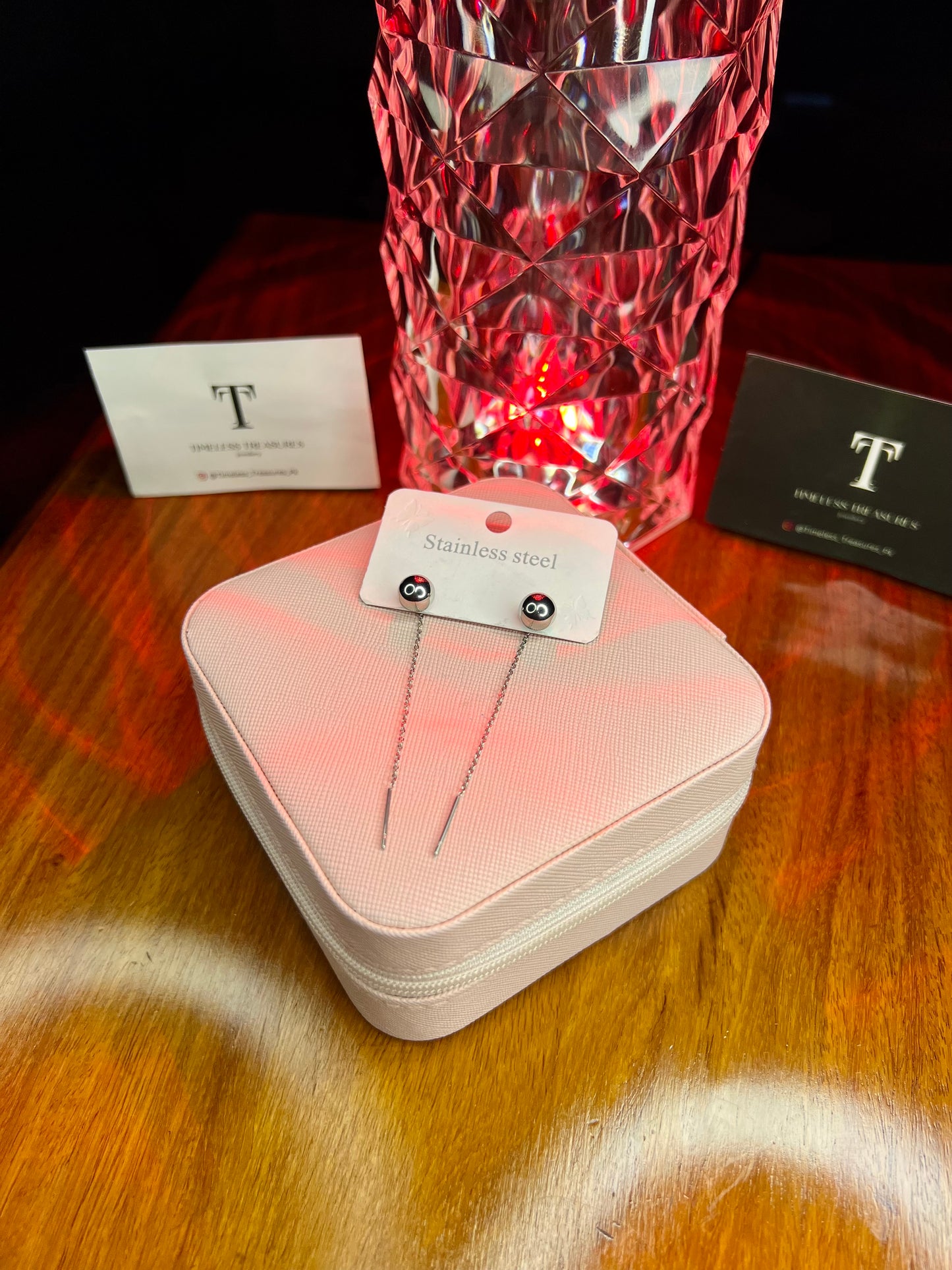 Premium Quality Stainless Steel 18k Gold Ball Drop Earrings