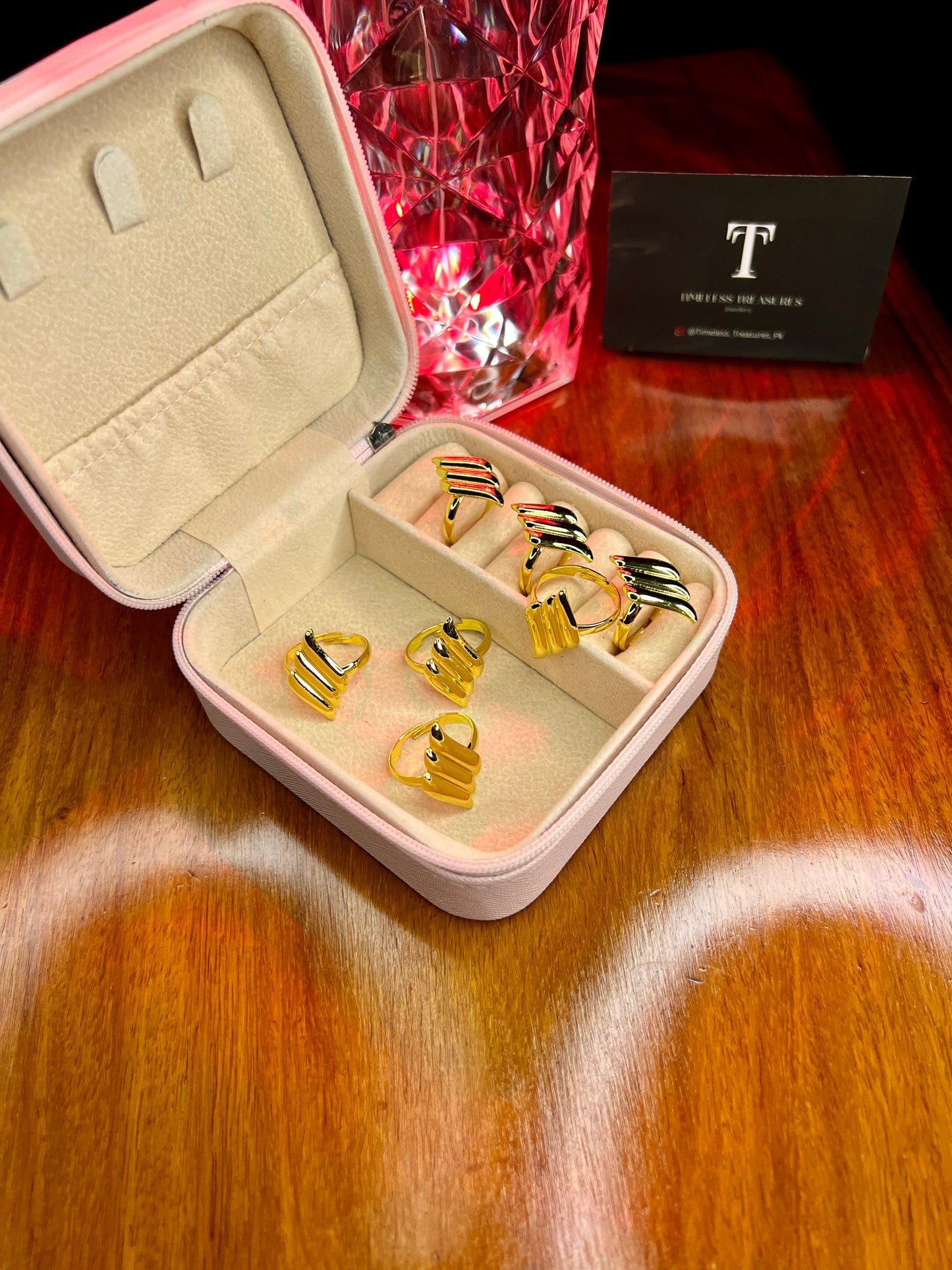 Premium Quality Stainless Steel 18k Radiant Wave Ring