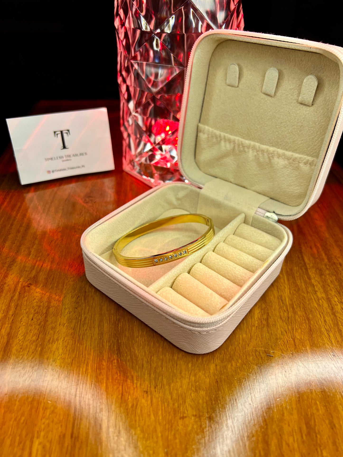 Premium Quality Stainless Steel 18k Stone Symphony Bangle