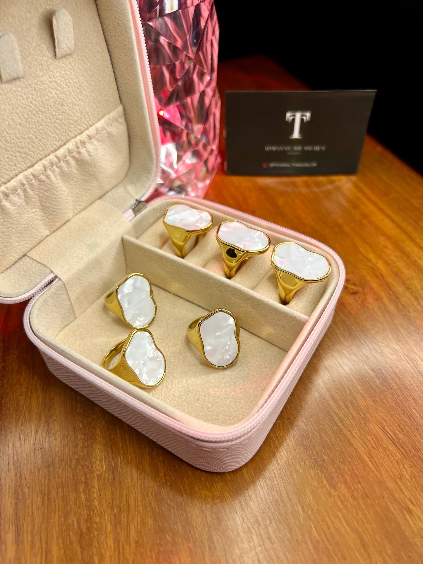 Premium Quality Stainless Steel 18k White Luxury Ring