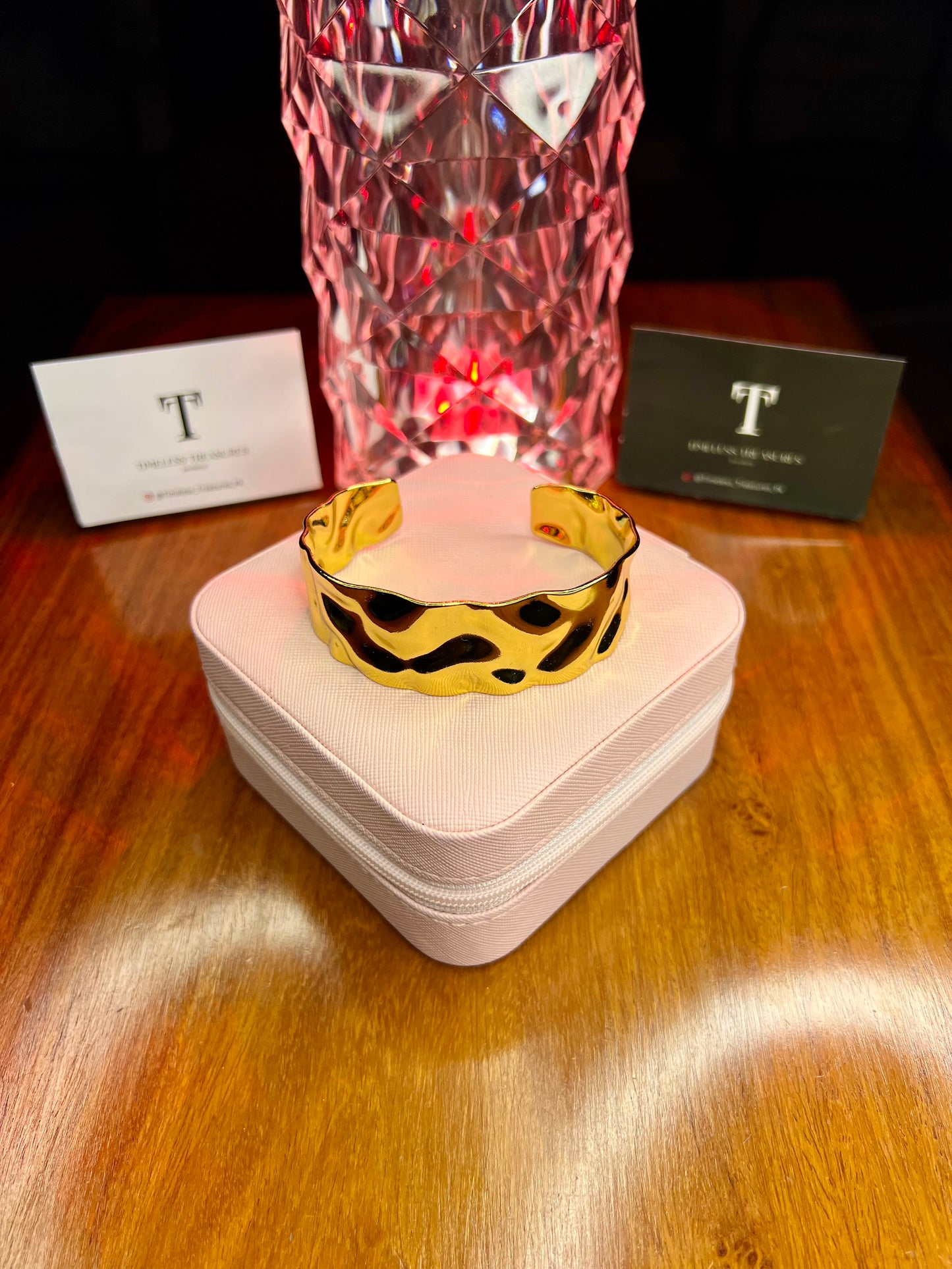 Premium Quality Stainless Steel 18k Gold Plated Anna Open Cuff