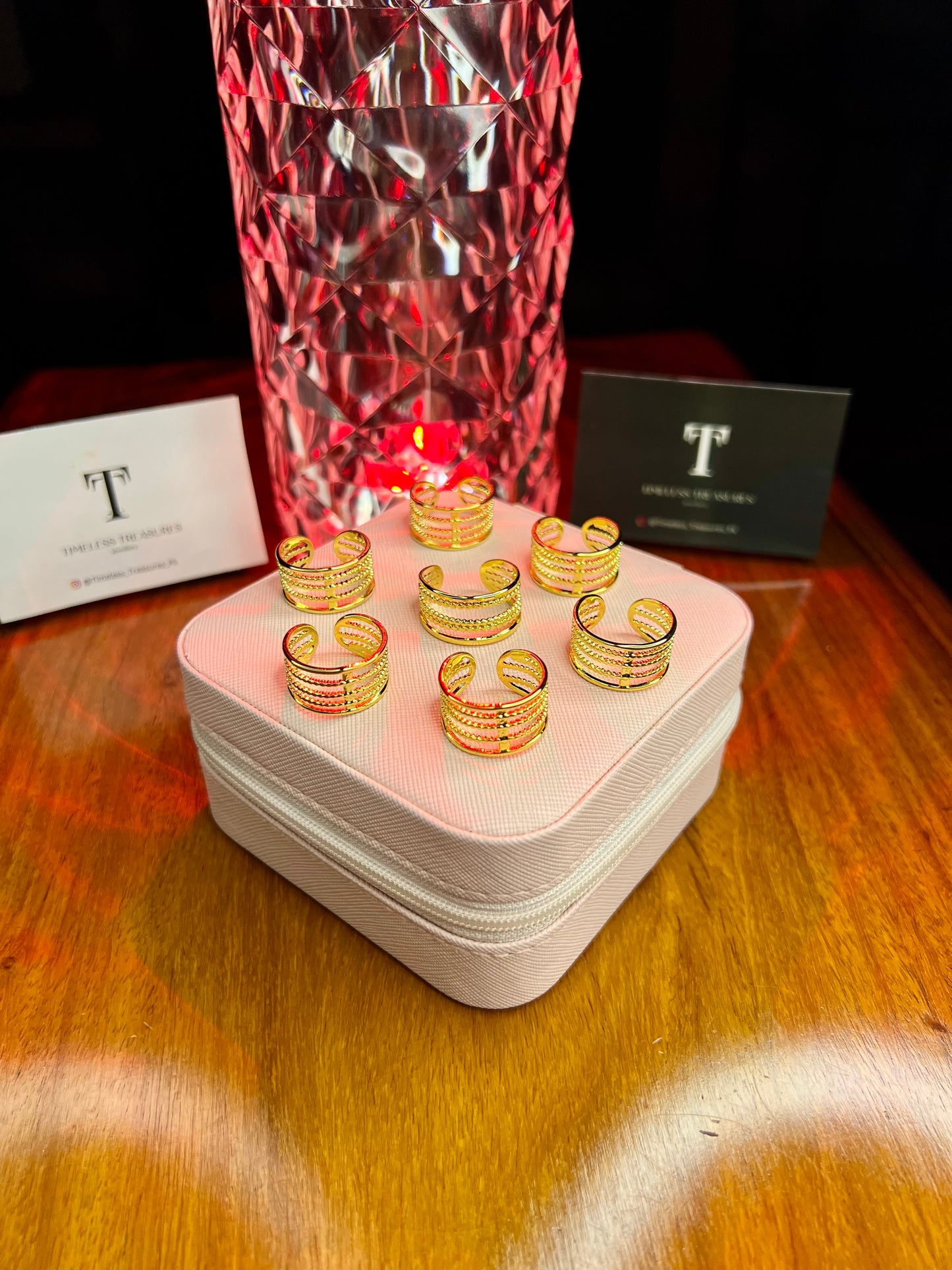 Premium Quality Stainless Steel 18k Triple Swirl Ring