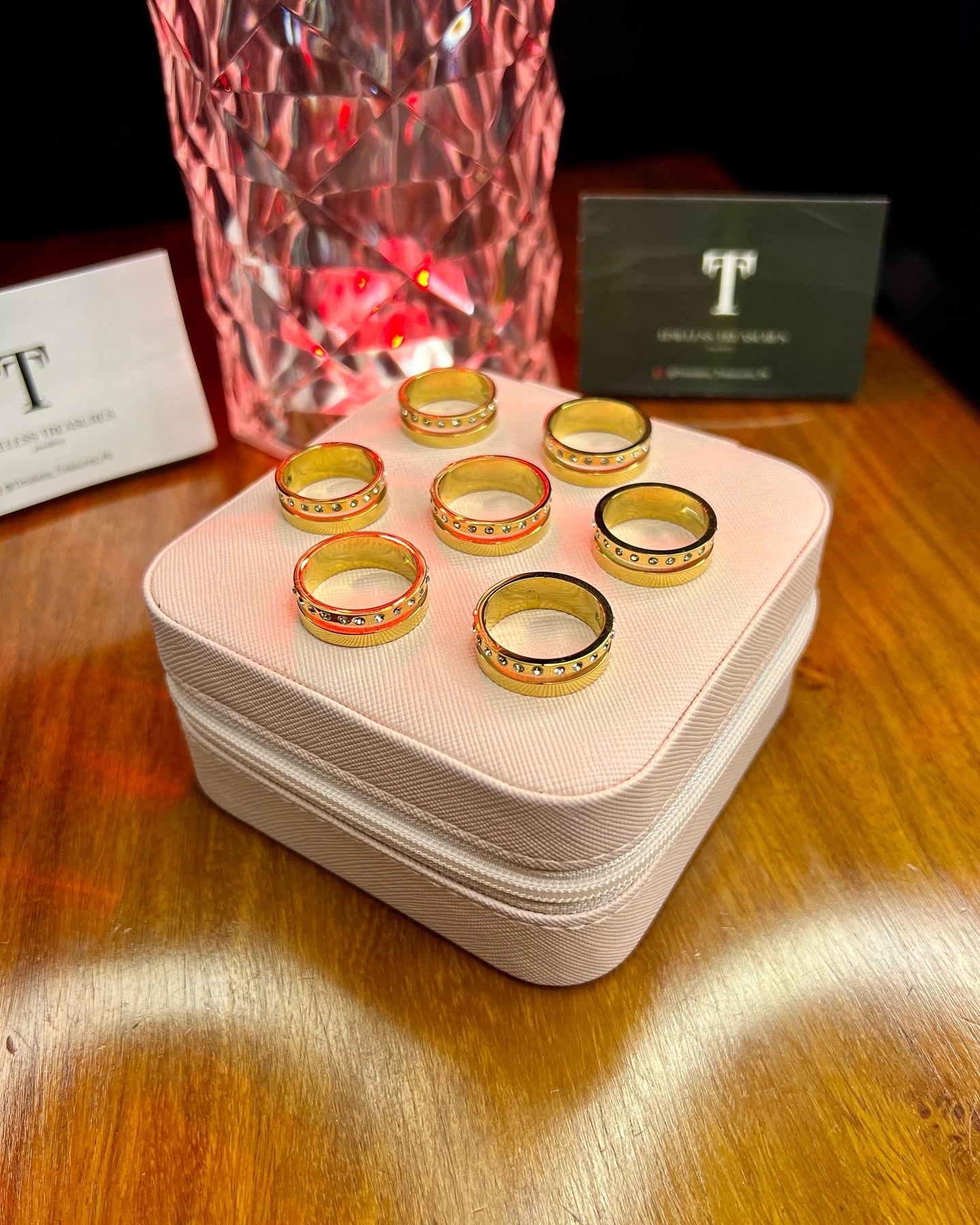 Premium Quality Stainless Steel 18k Gold Stone Ring