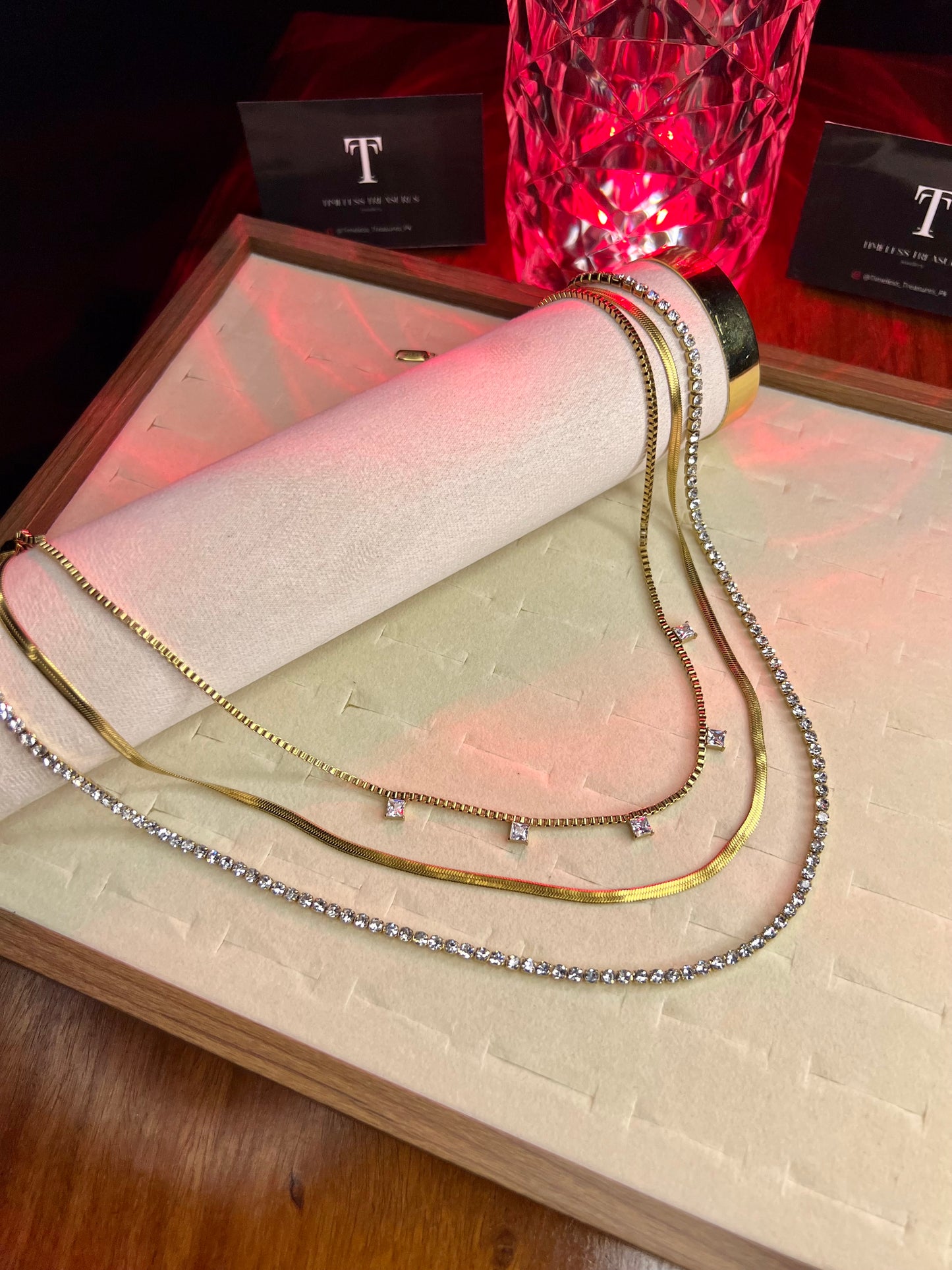 Premium Quality Stainless Steel 18k Queen of Elegance Layered Necklace