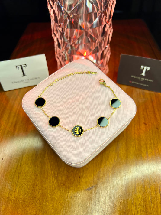 Premium Quality Stainless Steel 18k 5 Motifs Tory Burch Bracelet