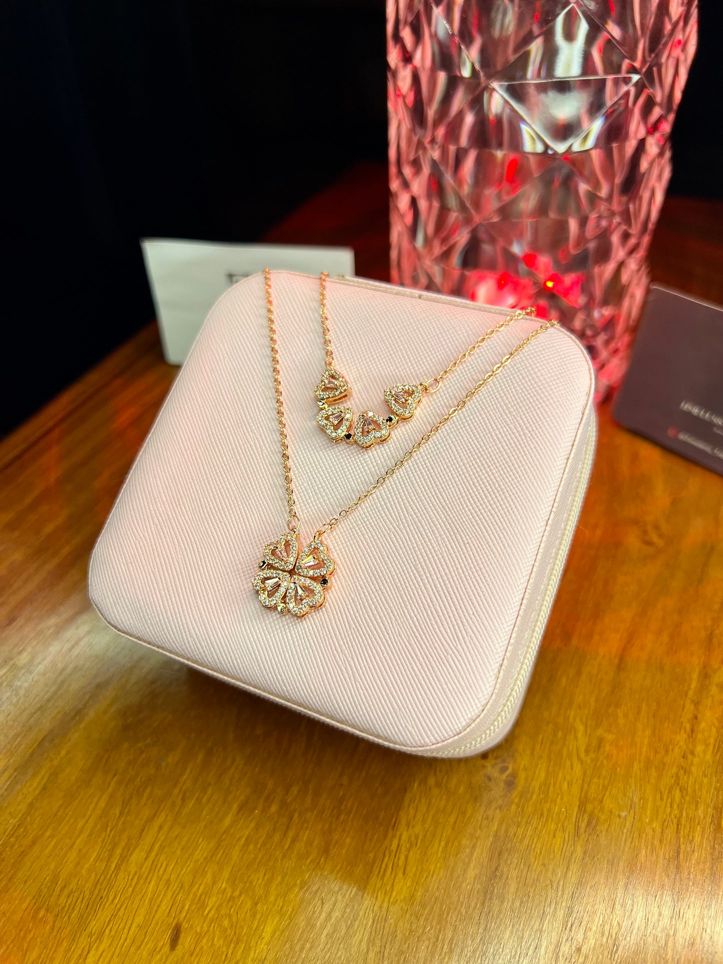 Premium Quality Stainless Steel 18k Magnetic Flower Two Way Necklace