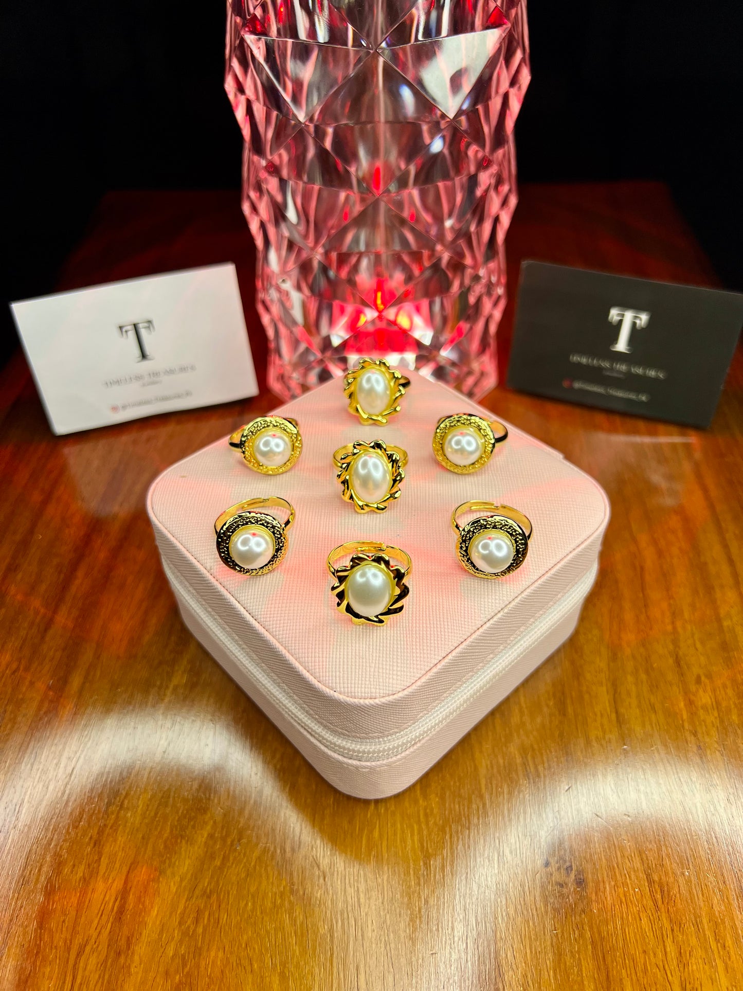 Premium Quality Stainless Steel 18k Pearl Whisper Ring