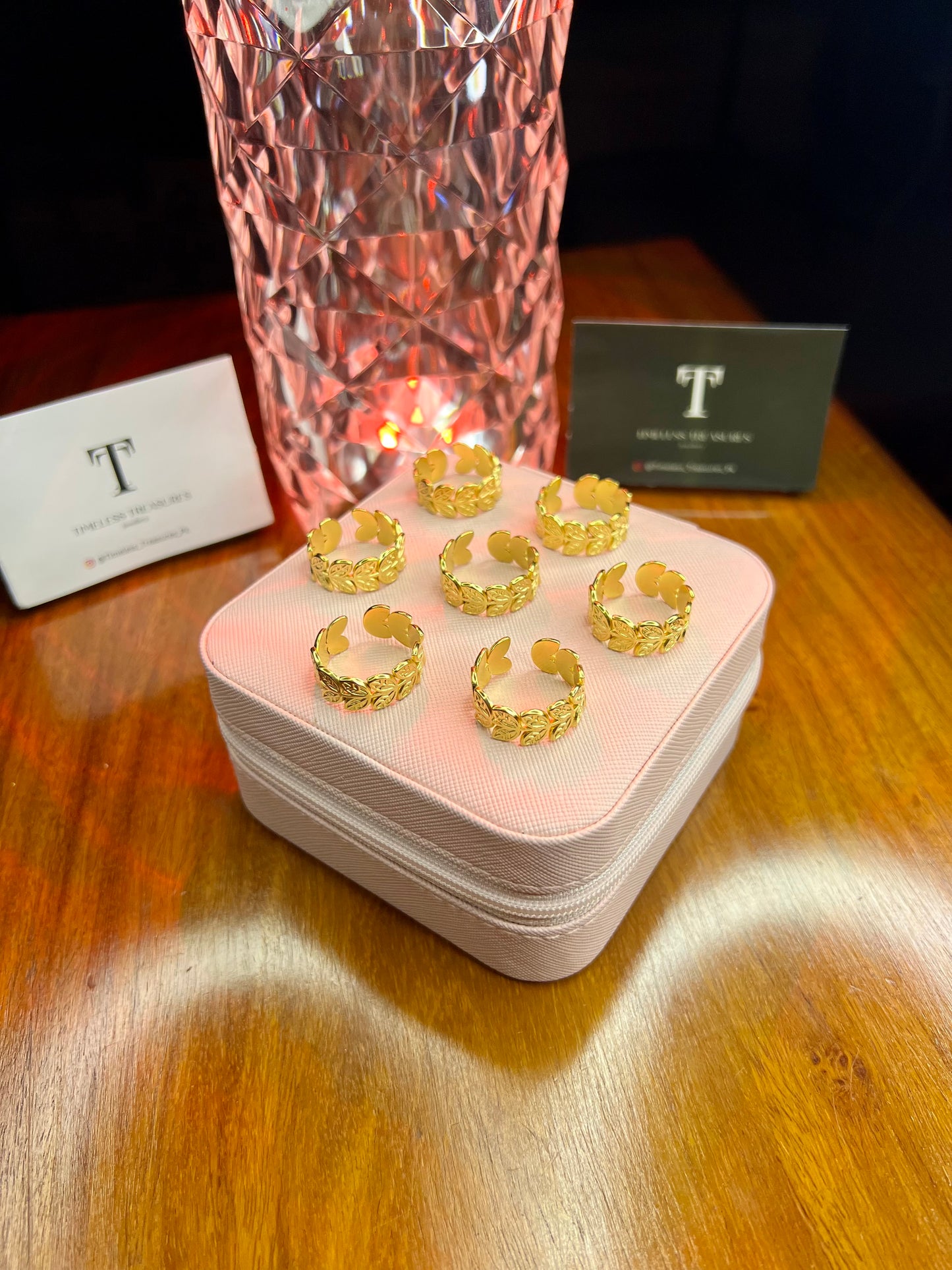 Premium Quality Stainless Steel 18k Leaf Design Ring