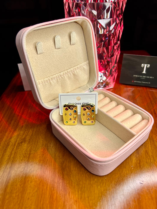 Premium Quality Stainless Steel 18k Monarch Rainbow Studs