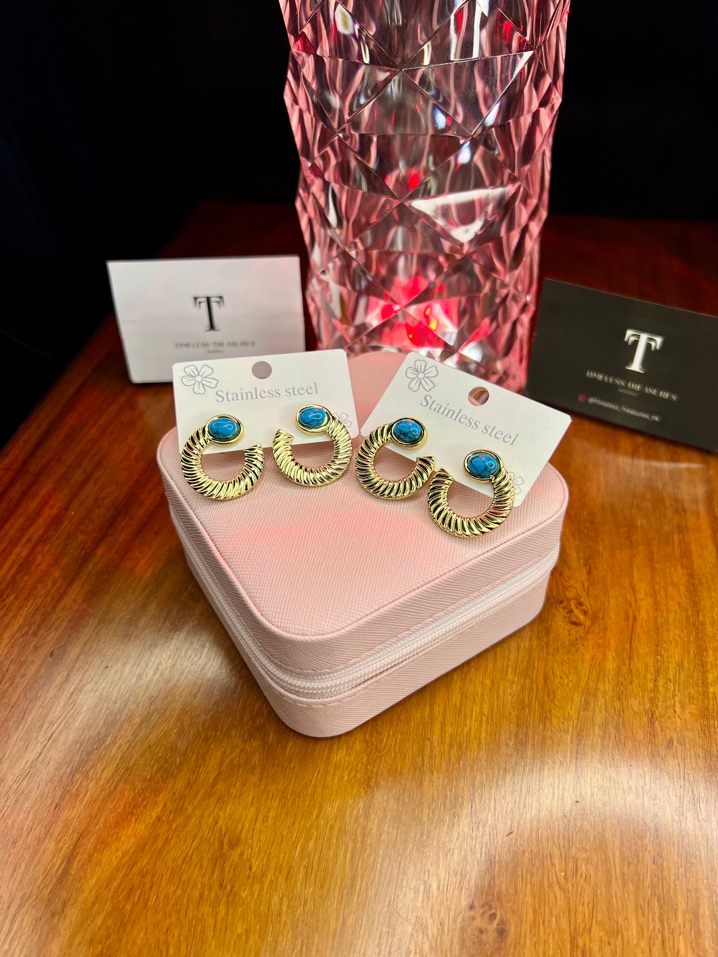 Premium Quality Stainless Steel 18k Feroza Earrings